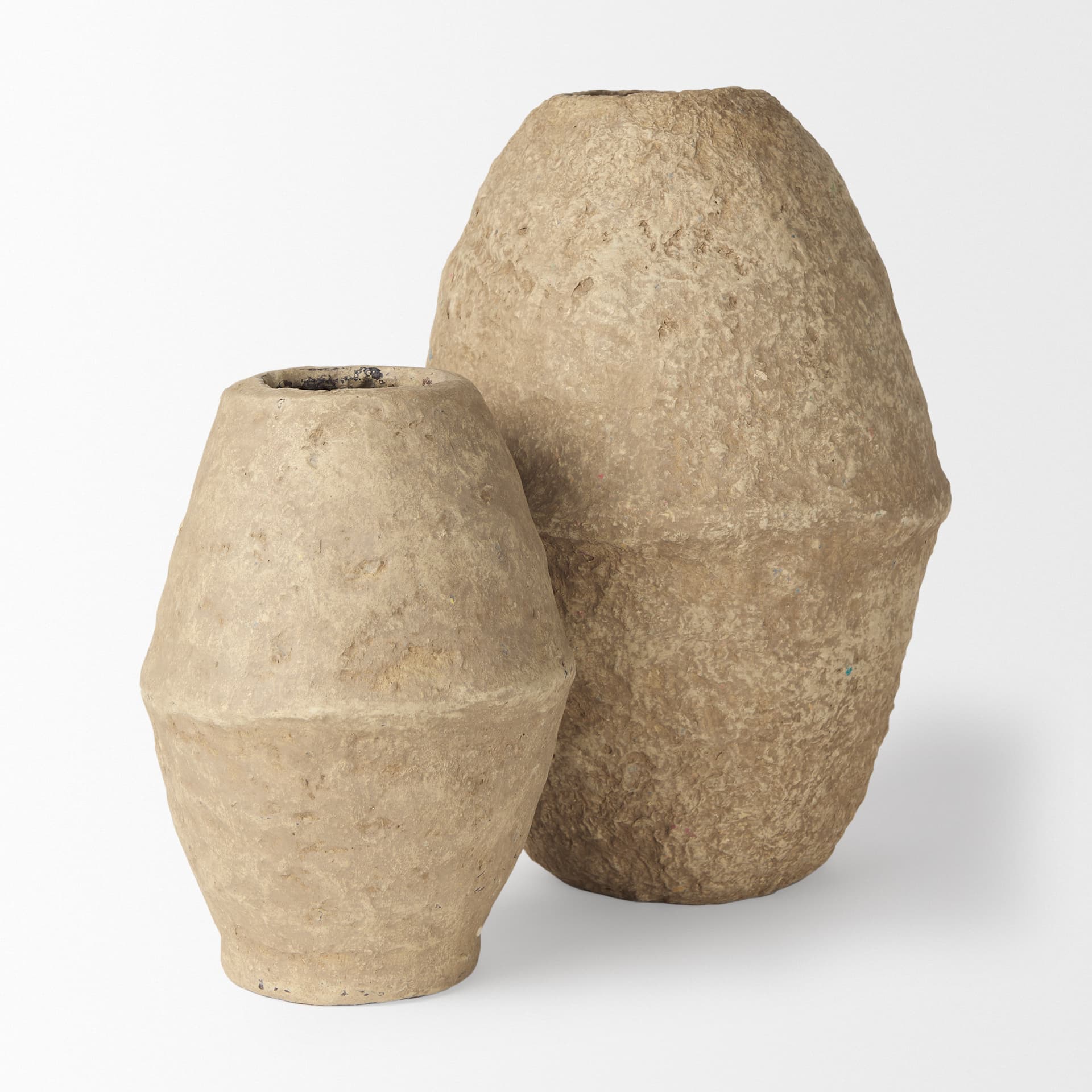 Rundal Large Beige Paper Mache Vase — product photograph