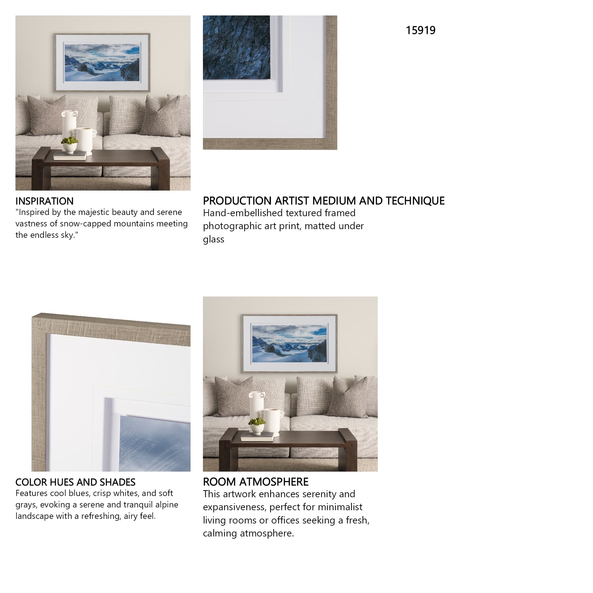 Skagway, Alaska Mountains by Richard Silver Textured Framed Art Print Matted under Glass — in a styled room
