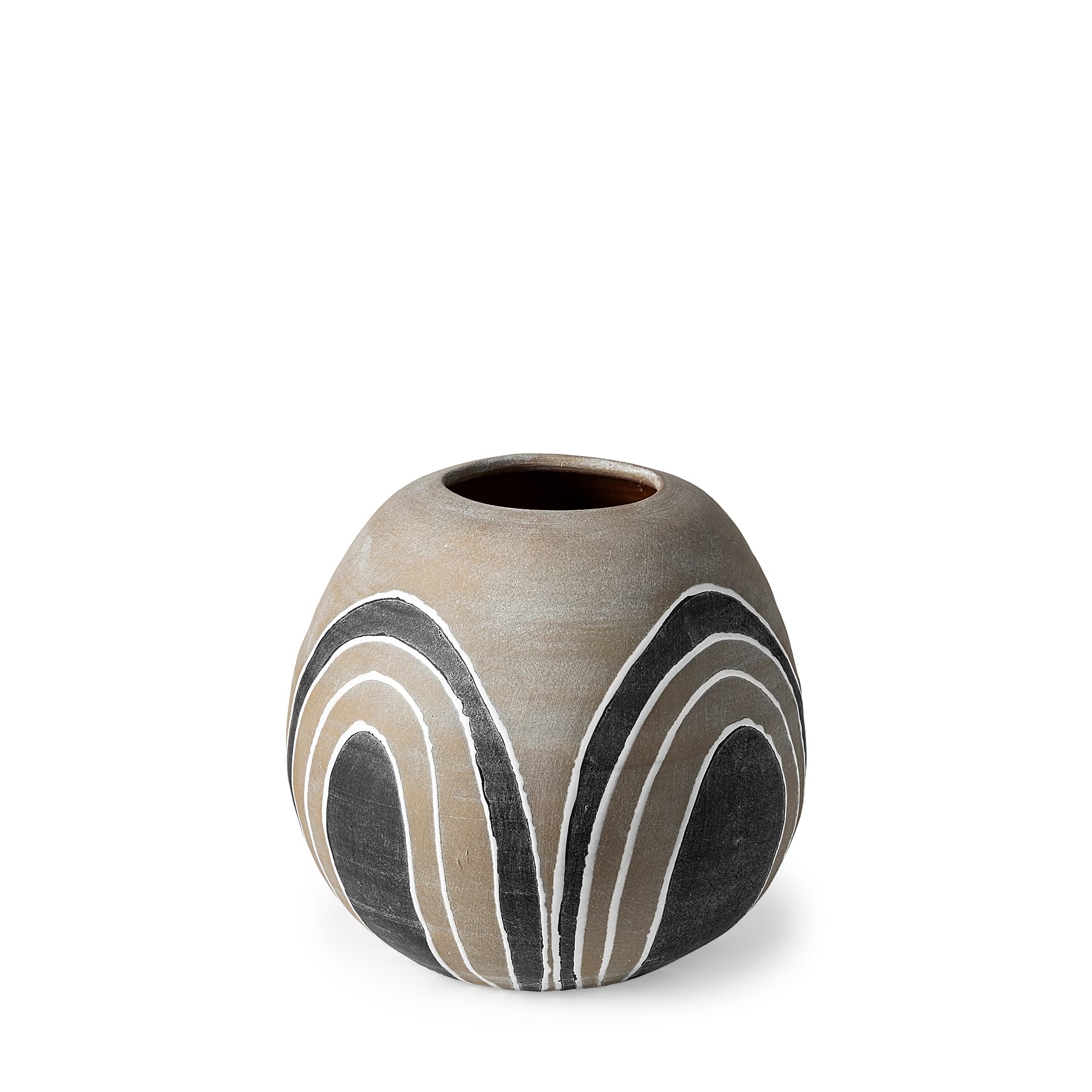 Cove Small Brown/White Ceramic Vase — product photograph