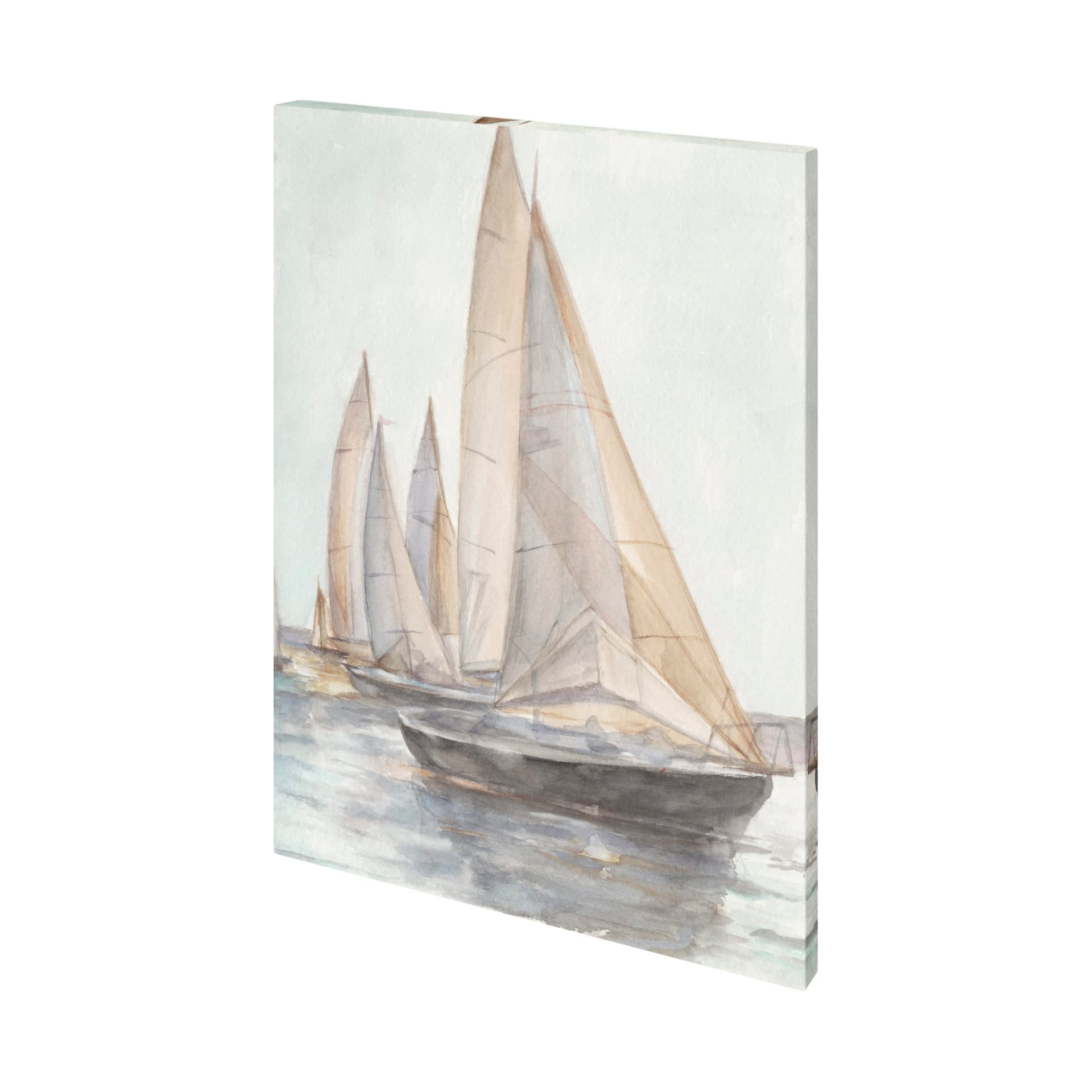 Plein Air Sailboats II by Ethan Harper a Hand Embellished Textured Canvas — product photograph