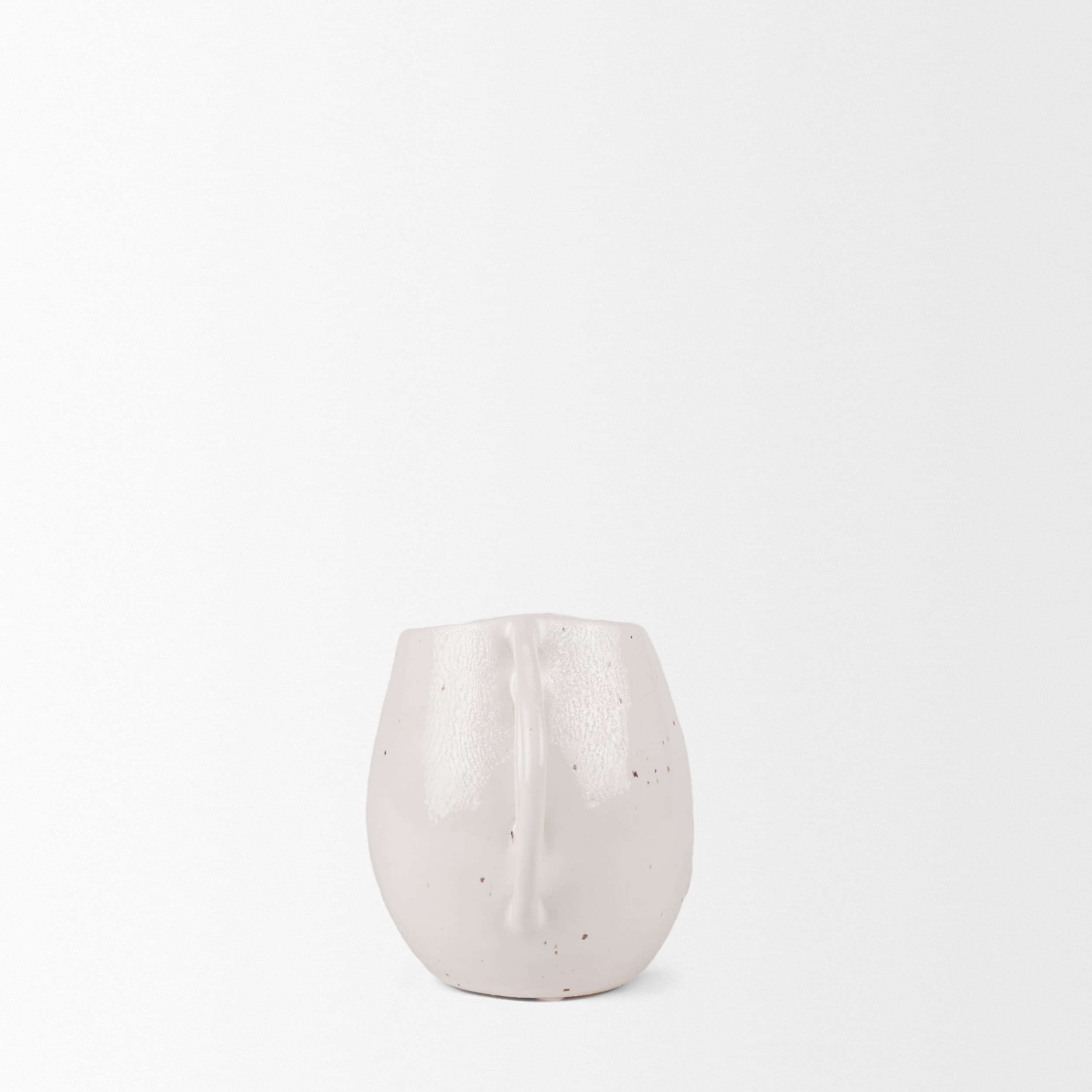 Urvi Short Off White Speckled Asymmetrical Ceramic Vase — product photograph