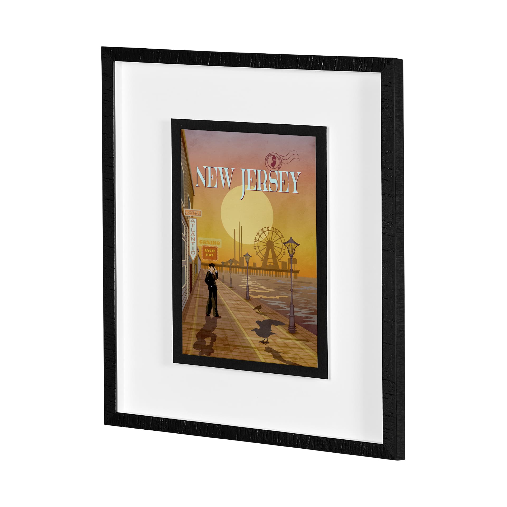 New Jersey Go USA (M) by Mercana Studio a Framed Art Print Matted under Glass — product photograph