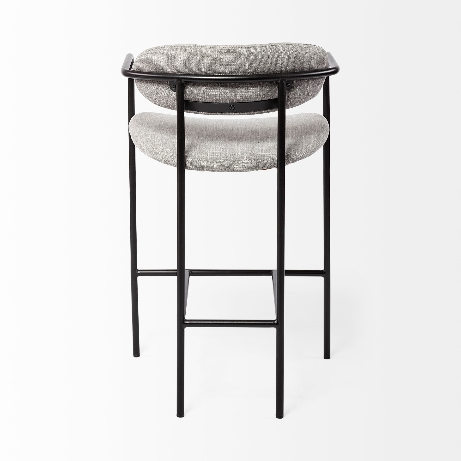 Parker Backless 36in Seat Counter Stool | Gray Fabric w/ Black Metal — product photograph