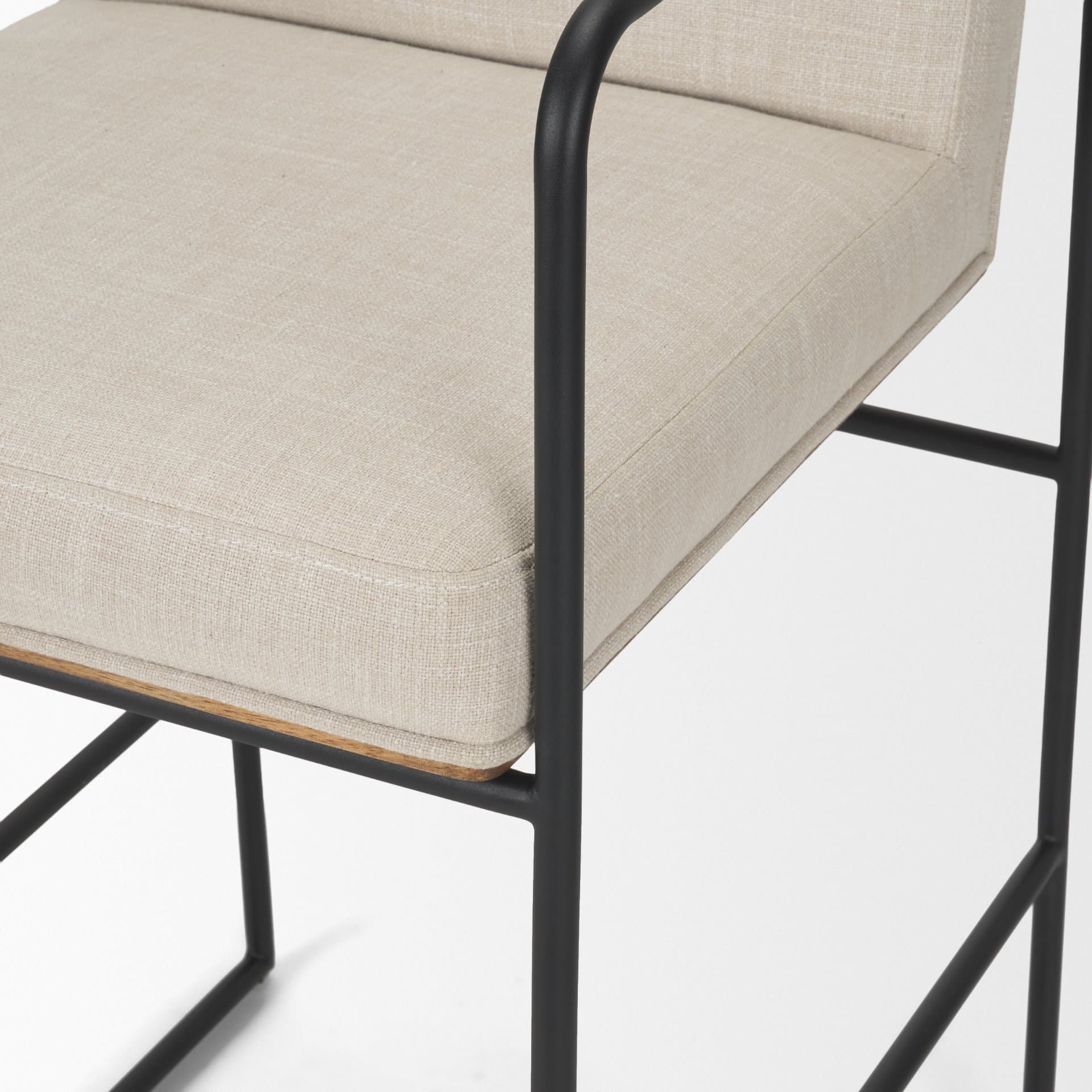 Stamford Backless 36.5in Seat Counter Stool | Beige Fabric w/ Metal — product photograph