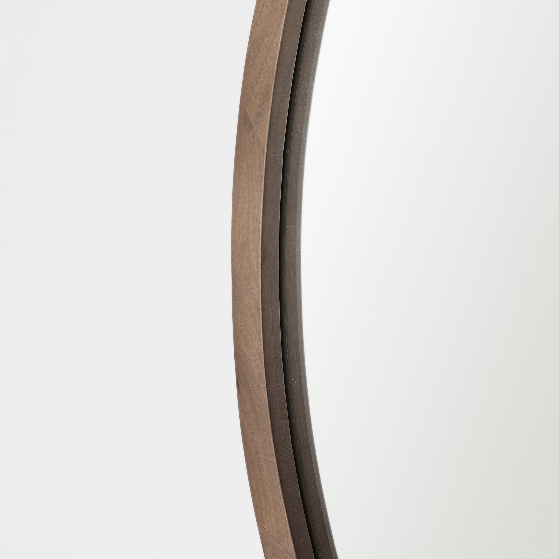 Gambit 46" Round Light Brown Wood Frame Wall Mirror — product photograph