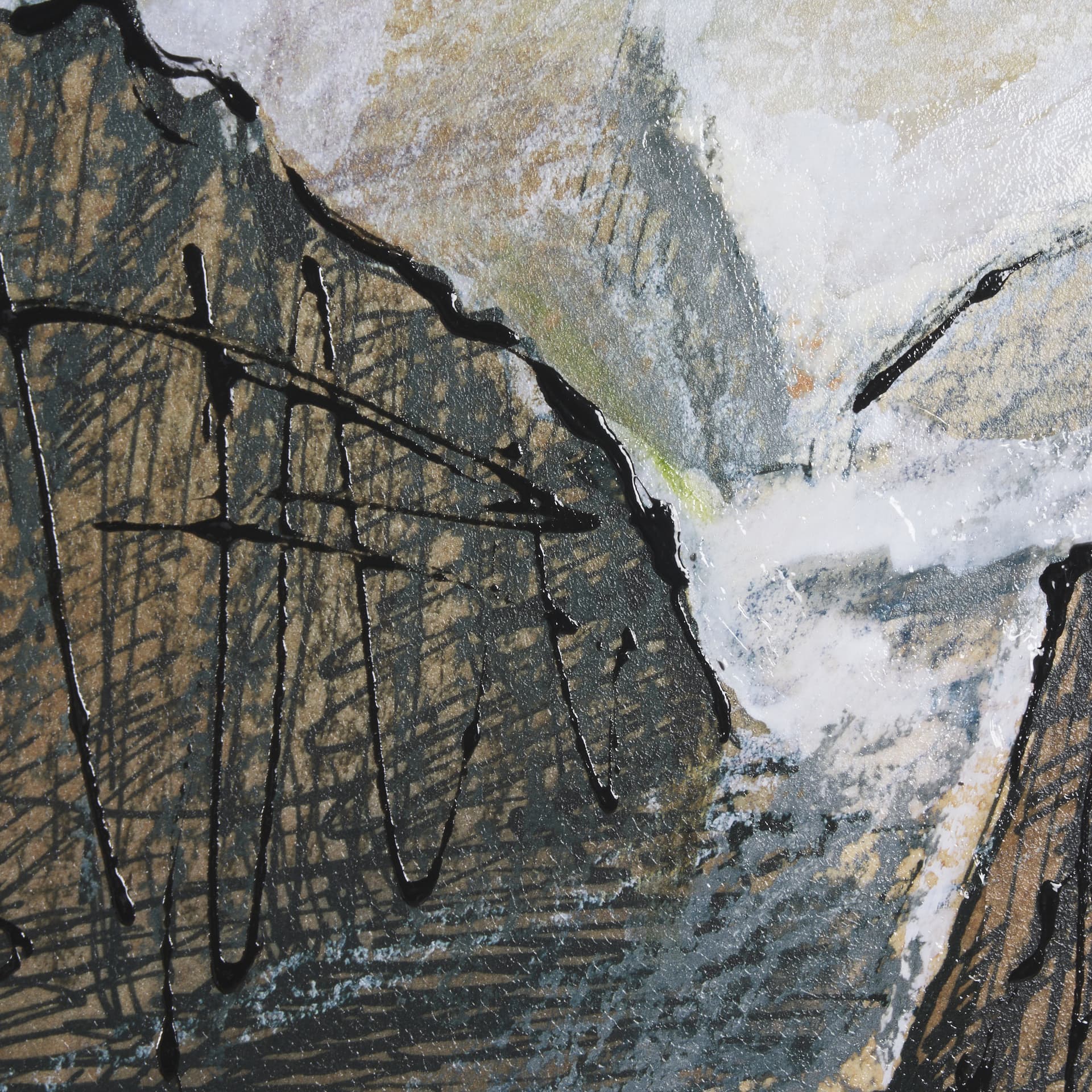 Canyon View by Mercana Studio a Hand Embellished Textured Framed Art Print Matted under Glass — product photograph