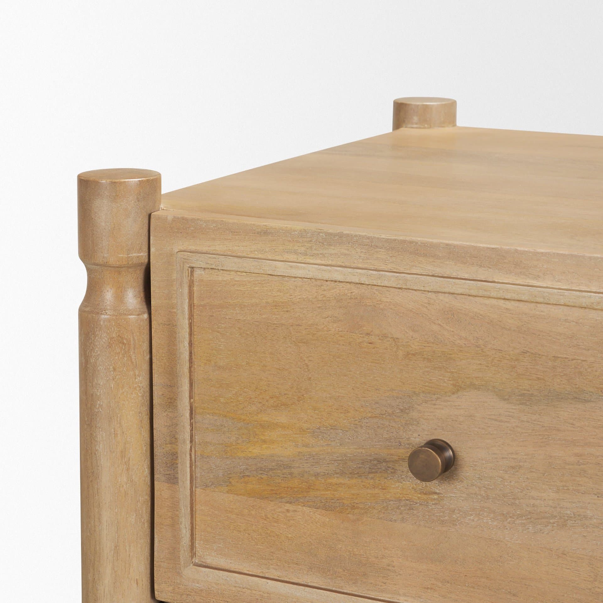 Phil Light Brown Wood 2 Drawer Nightstand — product photograph