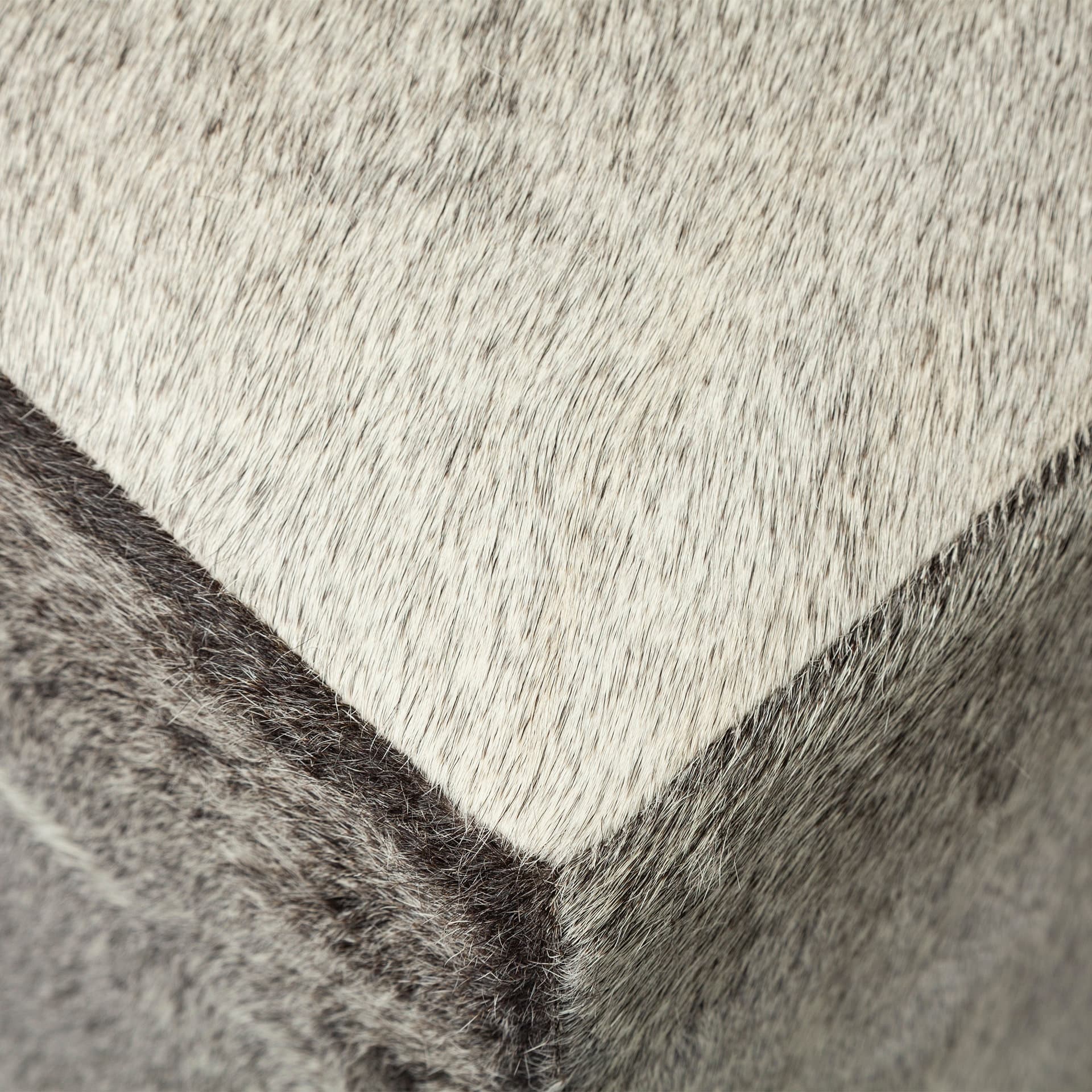 Zahavi I 20" Grey-toned hair-on-hide ottoman — product photograph