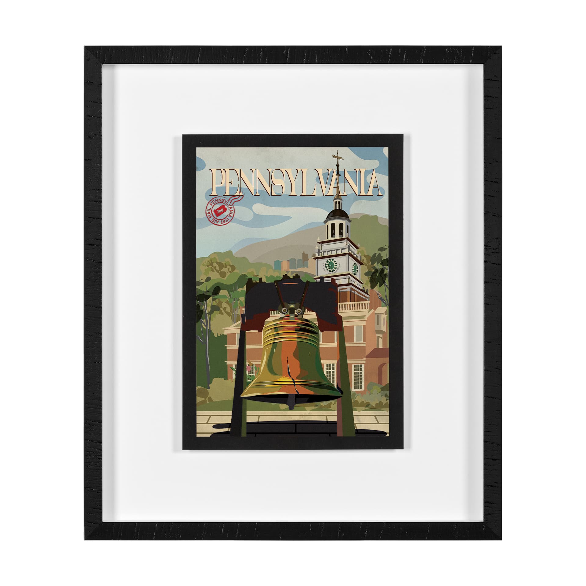 Pennsylvania Go USA (M) by Mercana Studio a Framed Art Print Matted under Glass — product photograph