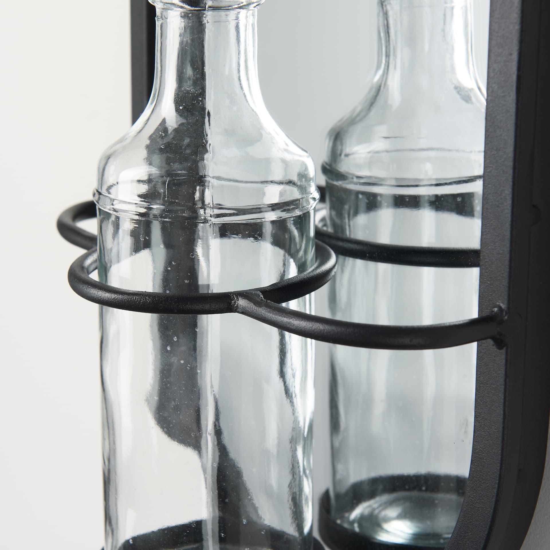 Katherine Wall Mounted Mirror w Glass Bottle for Botanicals or Floral — product photograph
