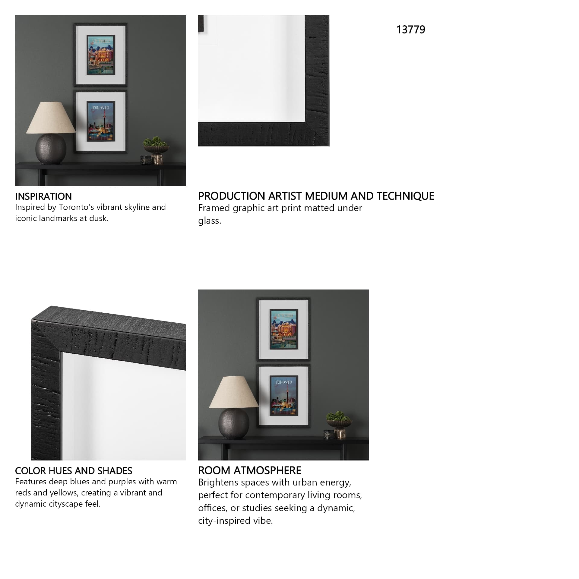 Toronto Go Canada (M) by Mercana Studio a Framed Art Print Matted under Glass — in a styled room