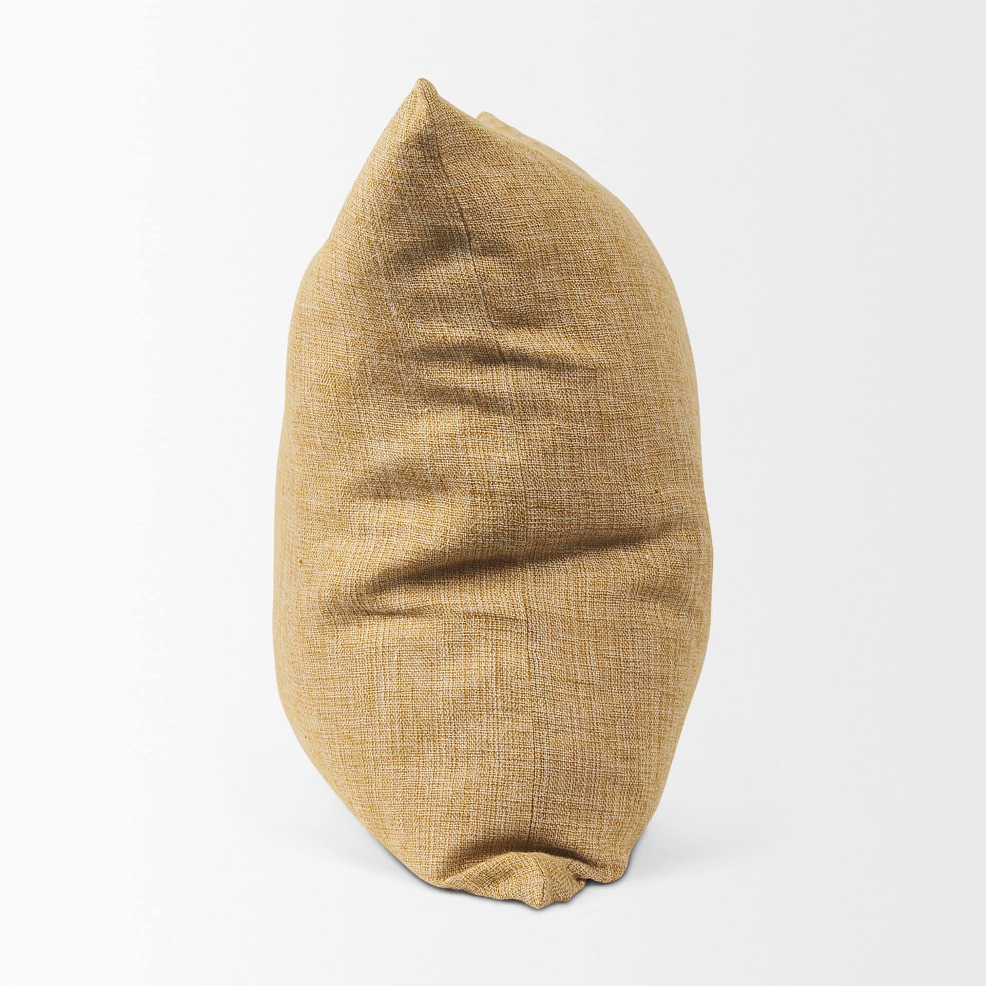 Jacklyn 22x22 Mustard Linen Square Decorative Pillow Cover — product photograph