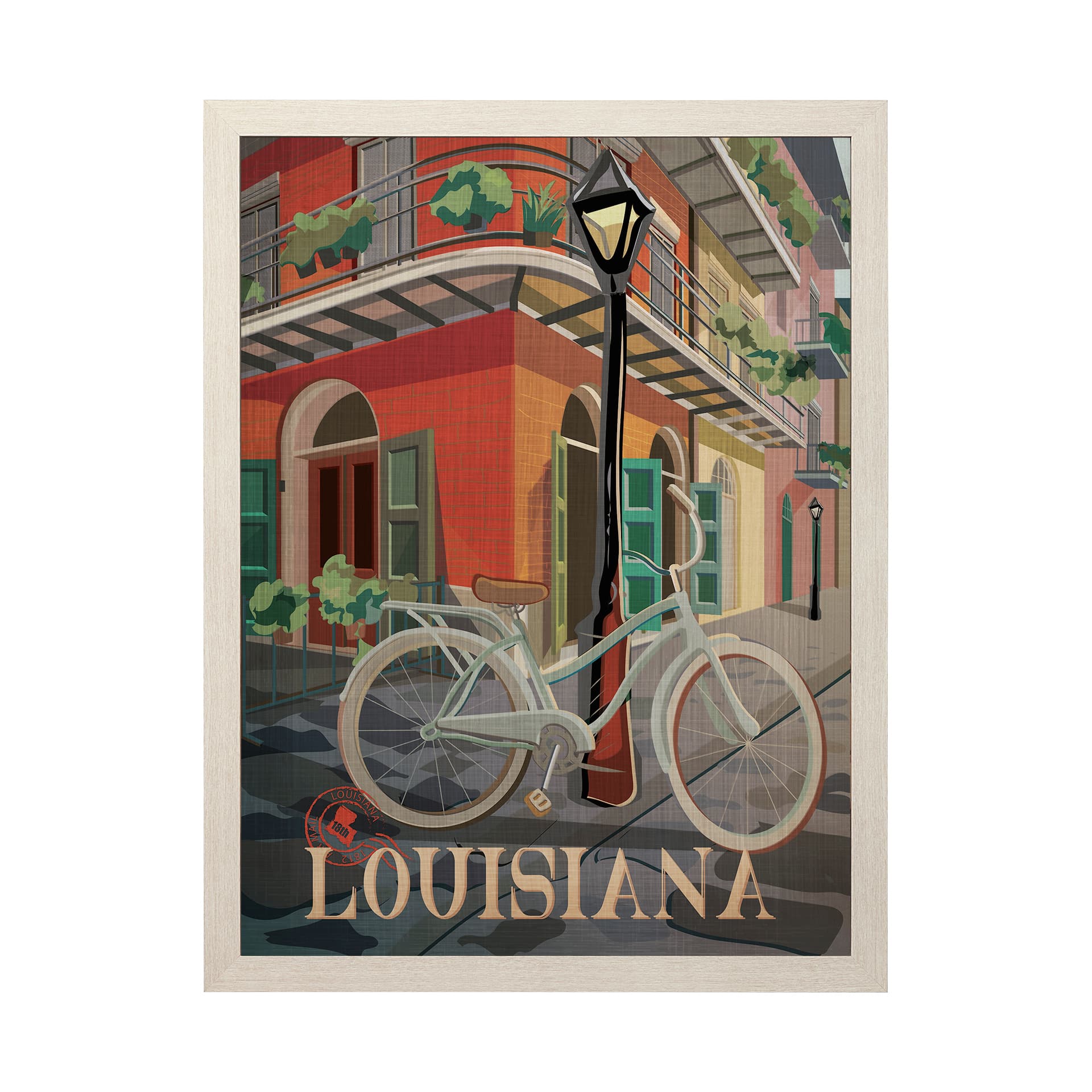 Louisiana Go USA (L) by Mercana Studio a Hand Embellished Decograph Framed Art Print — product photograph