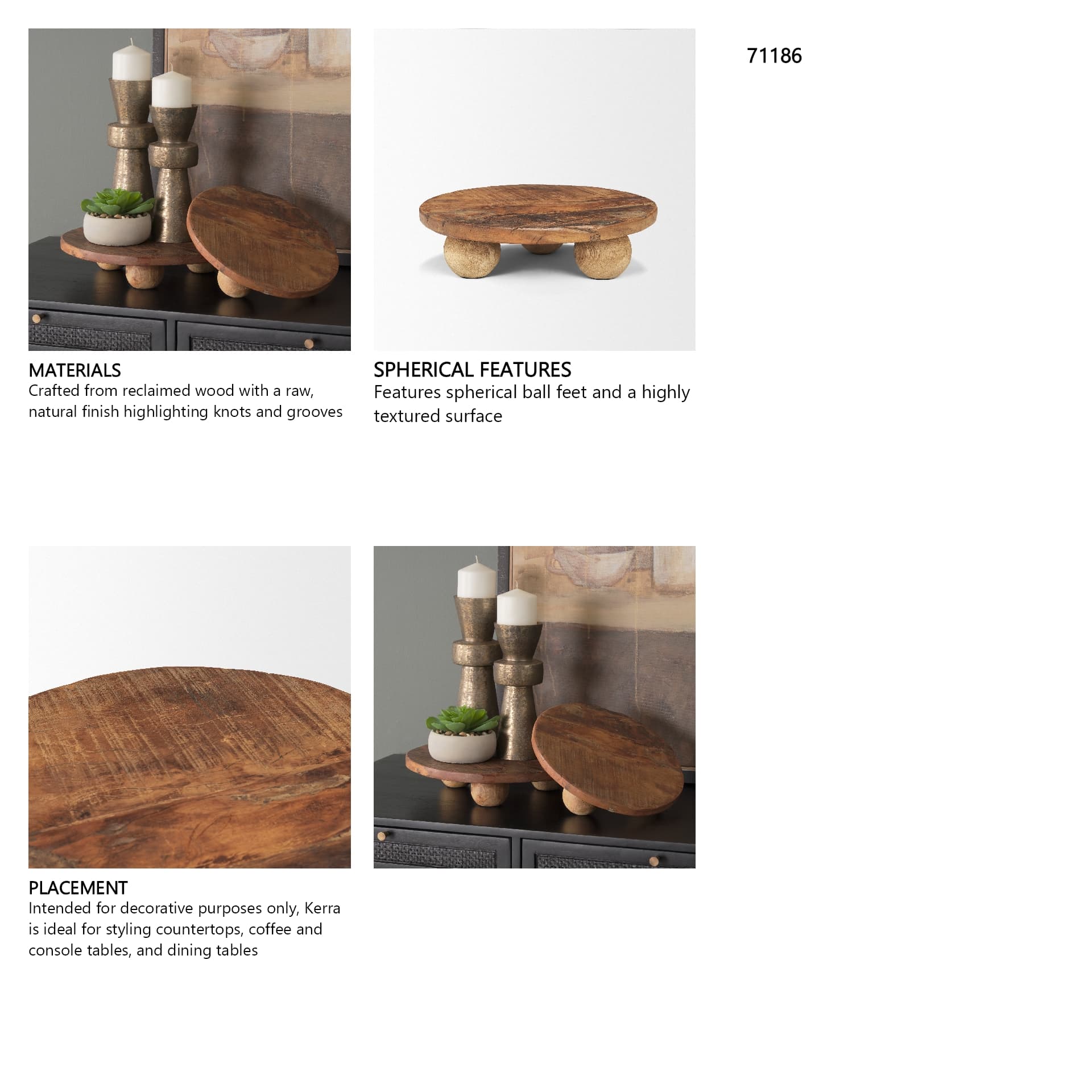 Kerra Small Solid Reclaimed Wood Tray — in a styled room