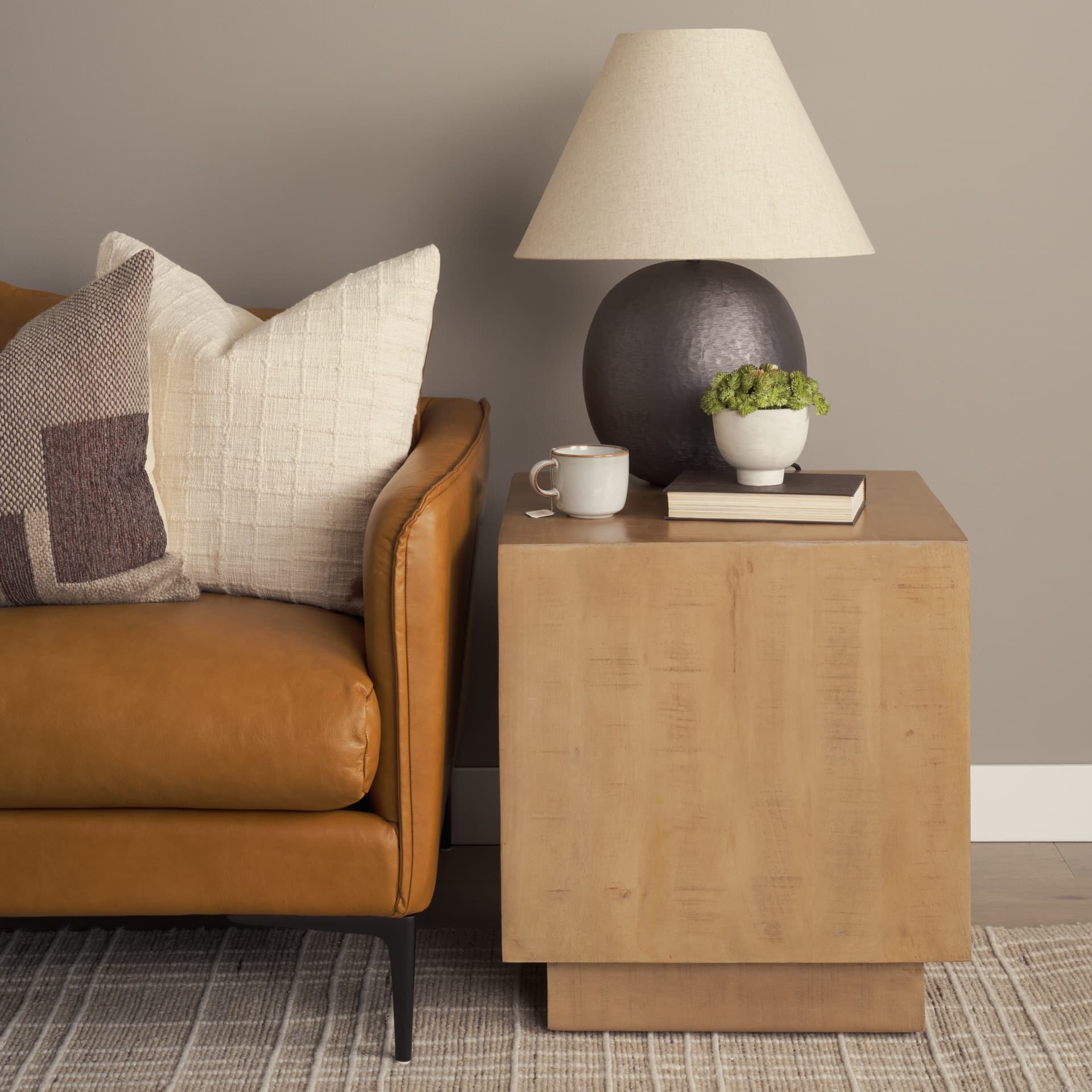 Hayden Light Brown Wood End/Side Table — product photograph