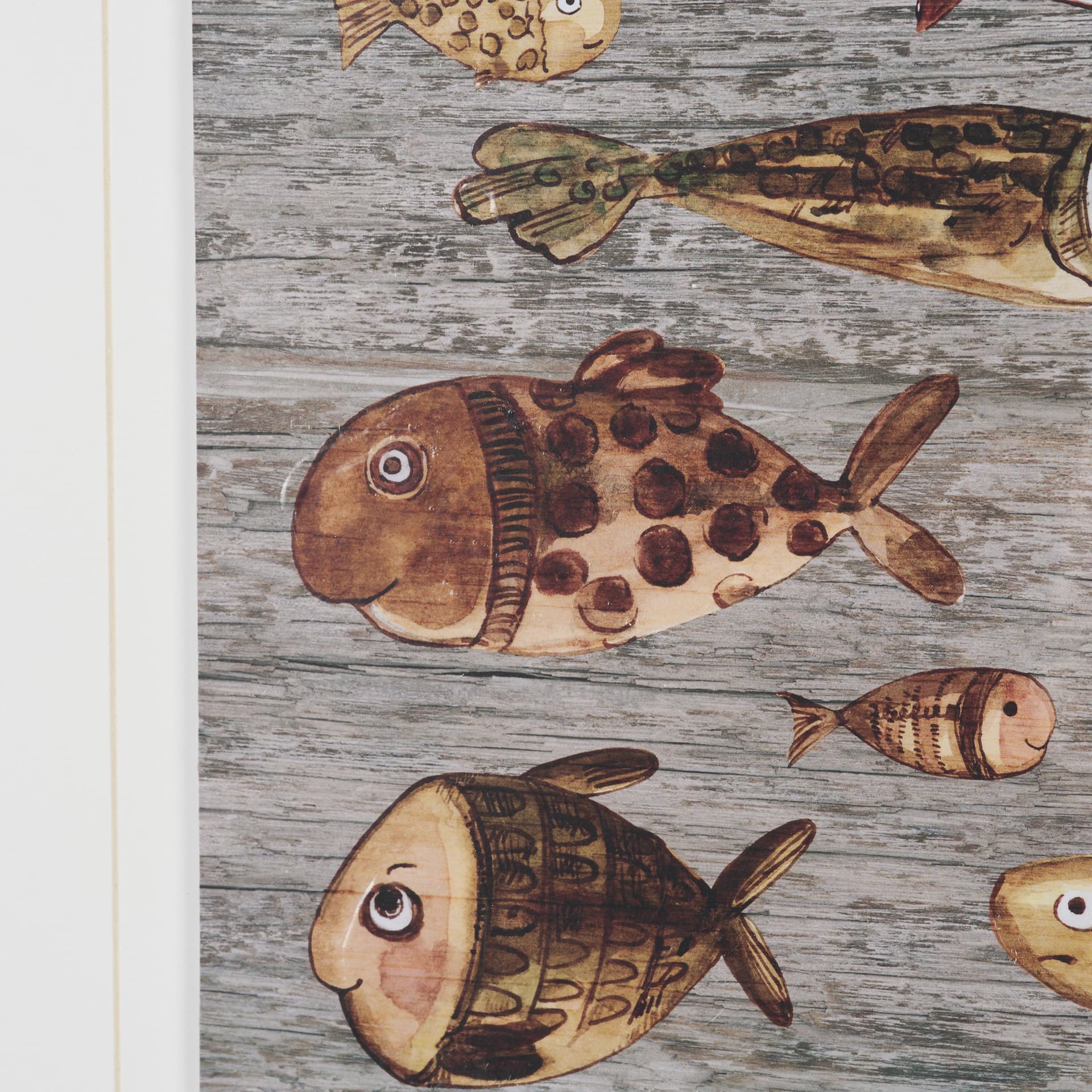 Fish Pattern II by Mercana Studio Hand-Embellished Textured Framed Artwork Matted under Glass — product photograph