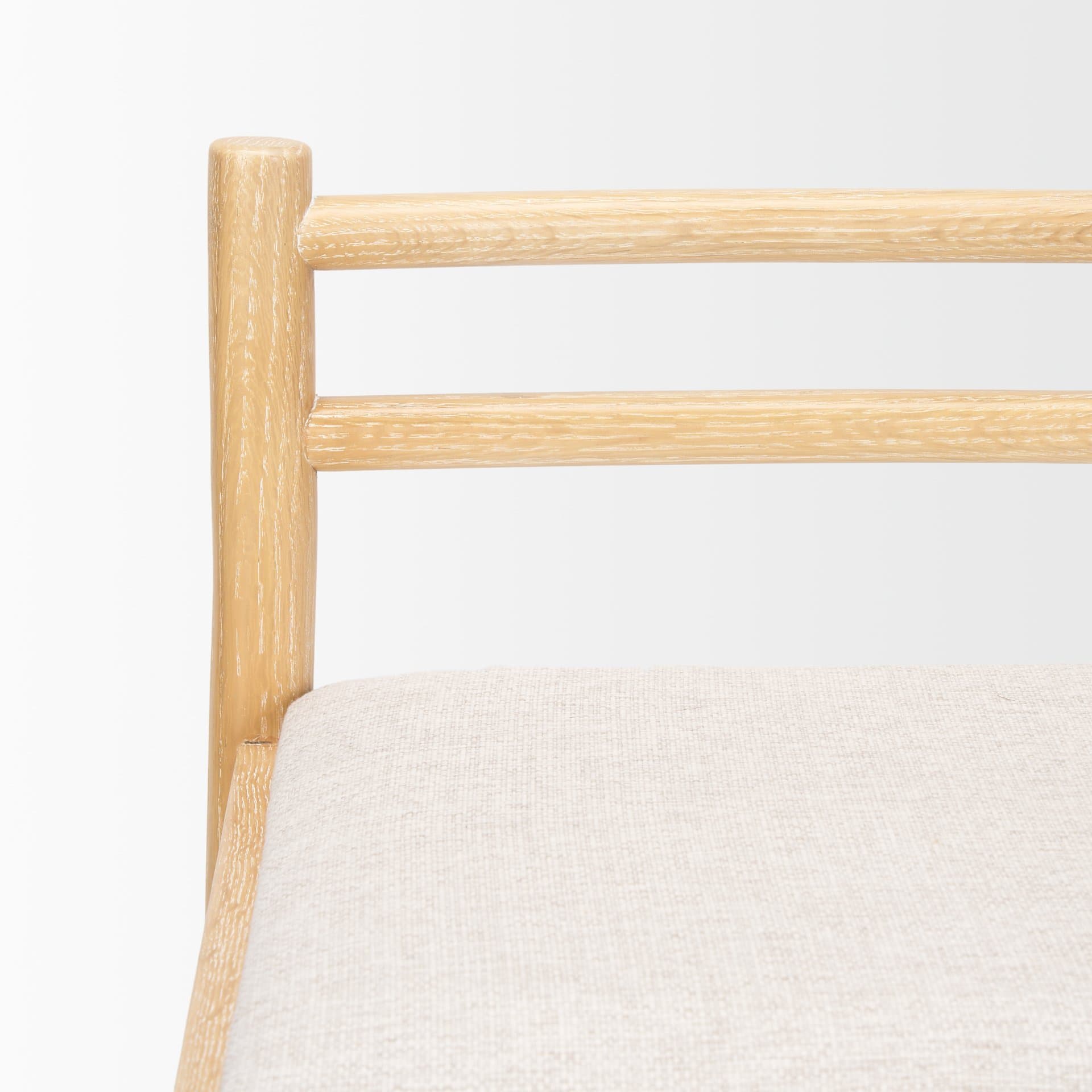 Sam Backless 25.87in Seat Counter Stool | Light Brown Wood w/ Fabric — product photograph