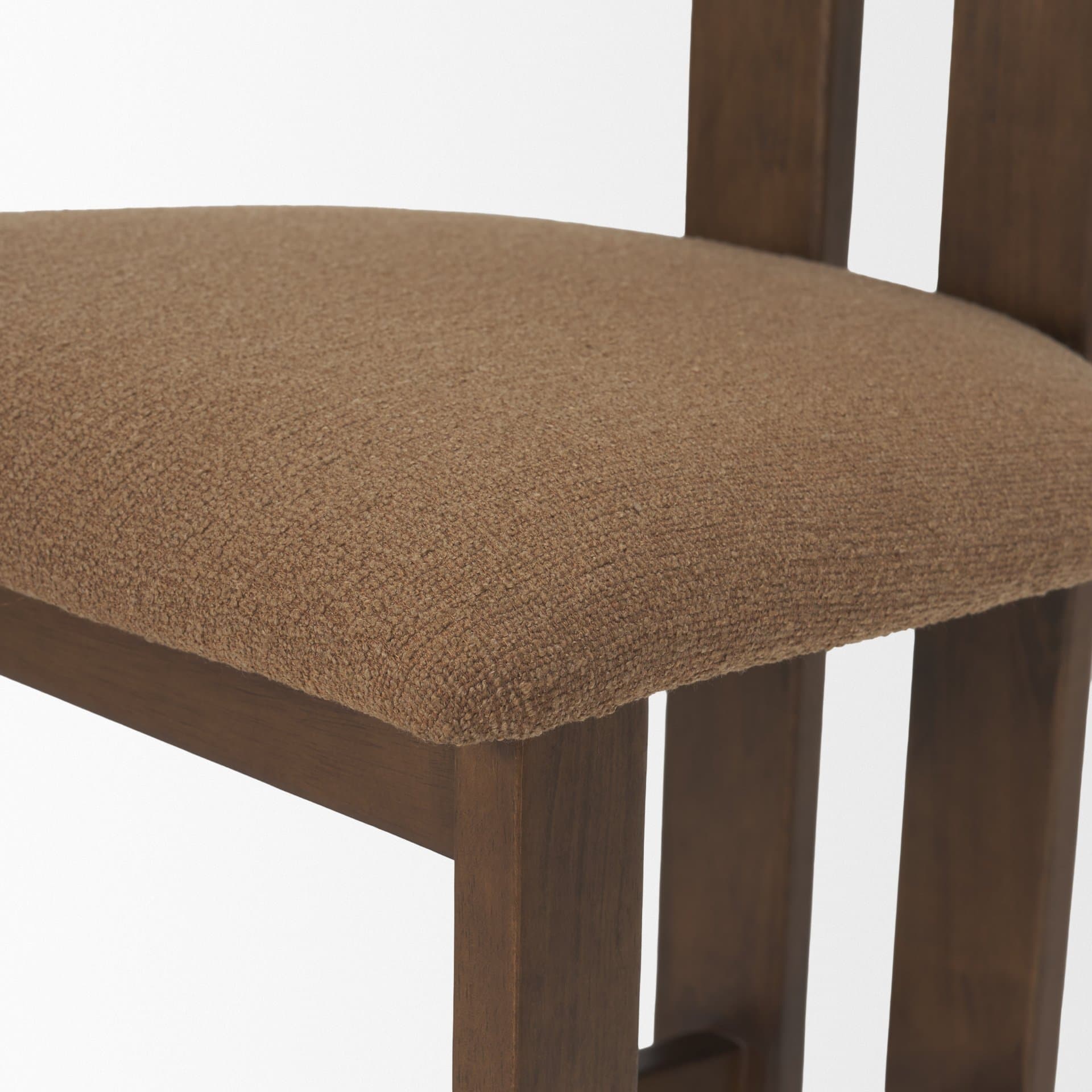Tribeca Open Back 36.5in Seat Counter Stool | Mocha Fabric w/ Wood — product photograph