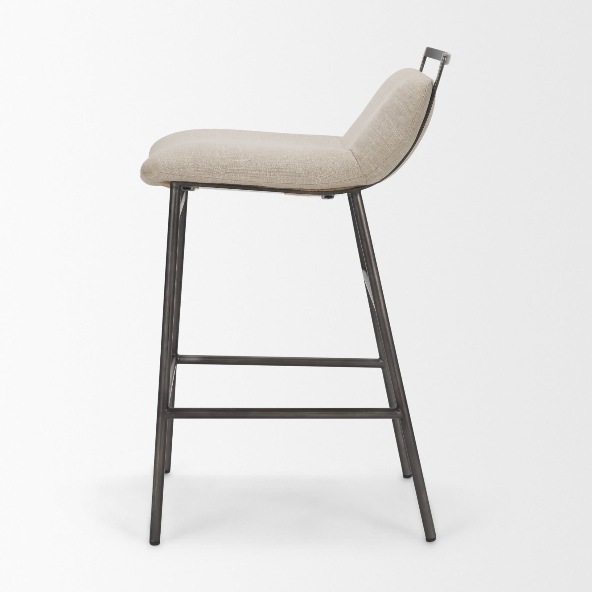 Kavalan Backless 33.5in Seat Counter Stool | Sand Fabric w/ Stool — product photograph