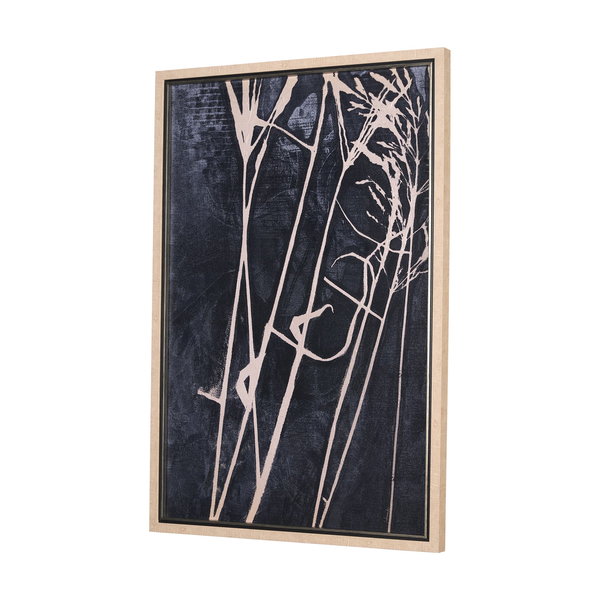 Herbes Hautes Indigo II by Mercana Studio a Hand Embellished Textured Framed Art Print — product photograph