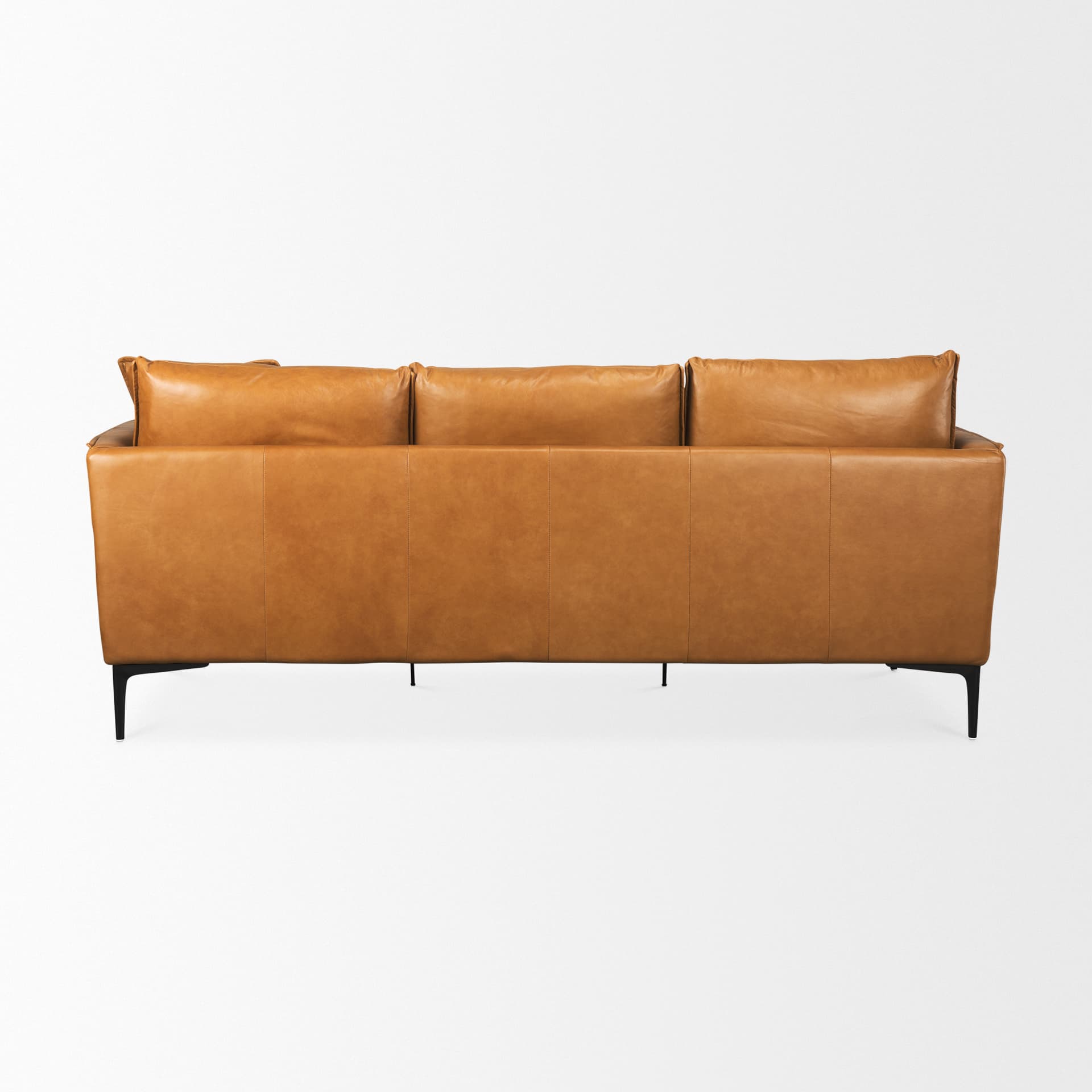 Lake Como 85.8W Tan Leather Three Seater Sofa — product photograph