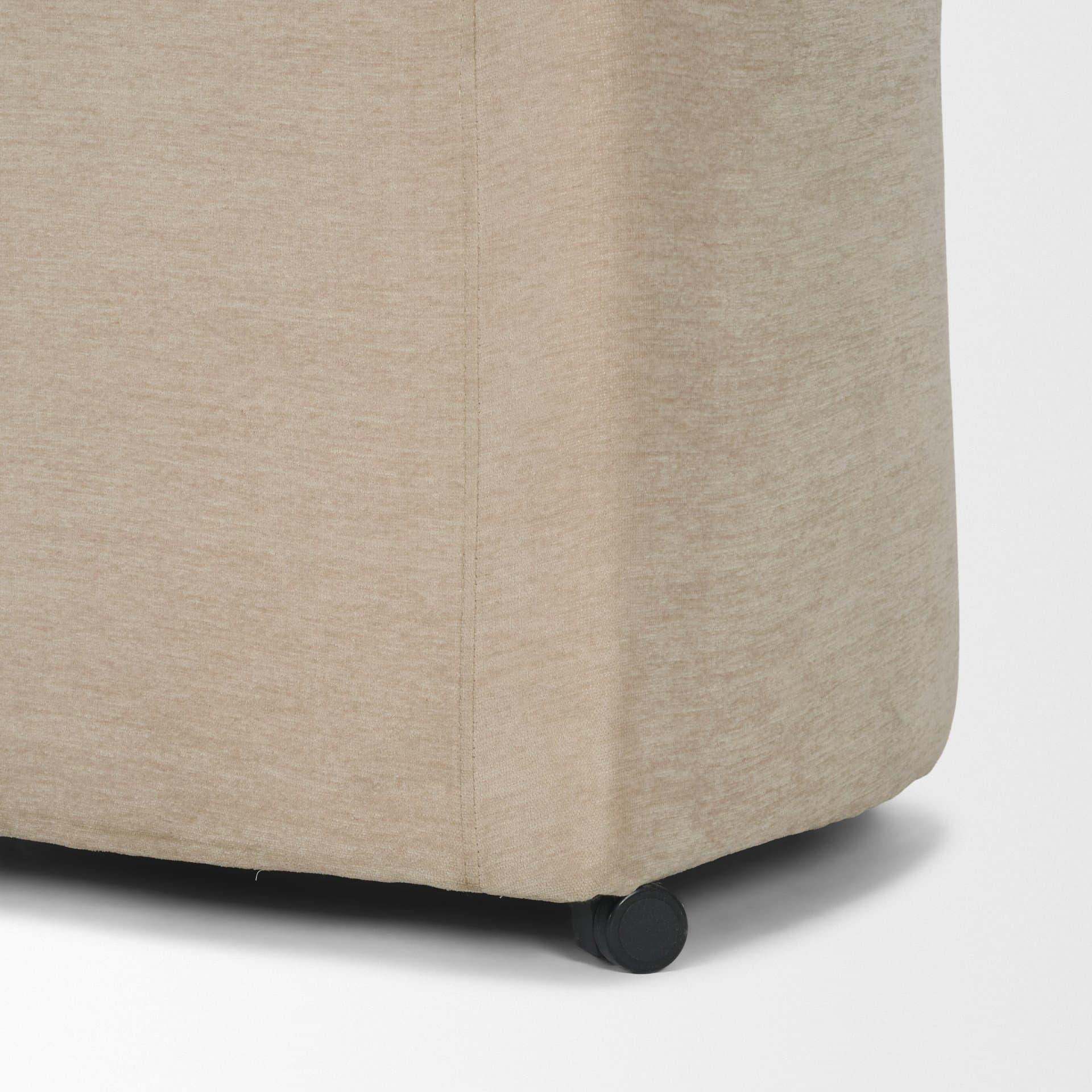 Sondra Barrel Back Dining Arm Chair | Beige Fabric w/ Wood — product photograph