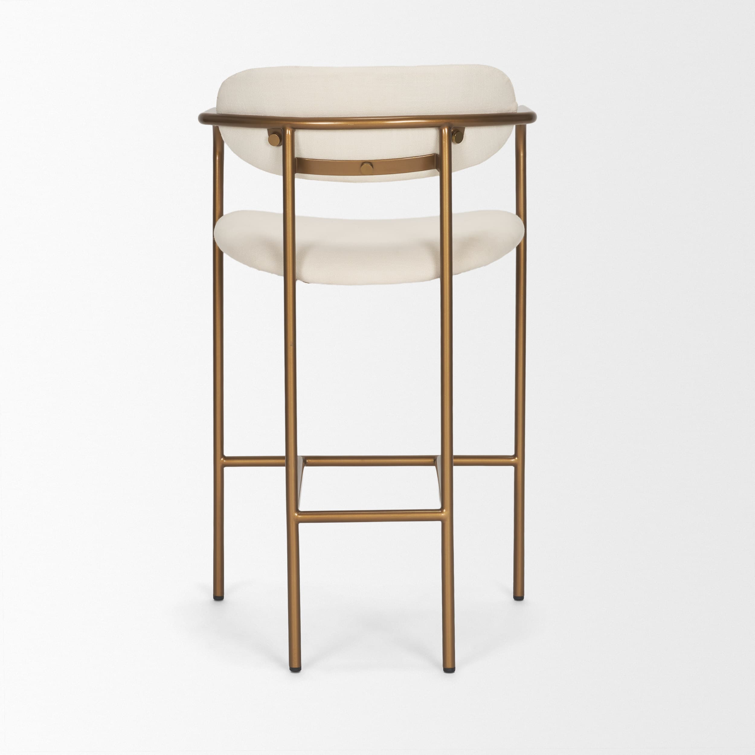 Parker Backless 36.5in Seat Counter Stool | Cream Fabric w/ Gold Metal — product photograph