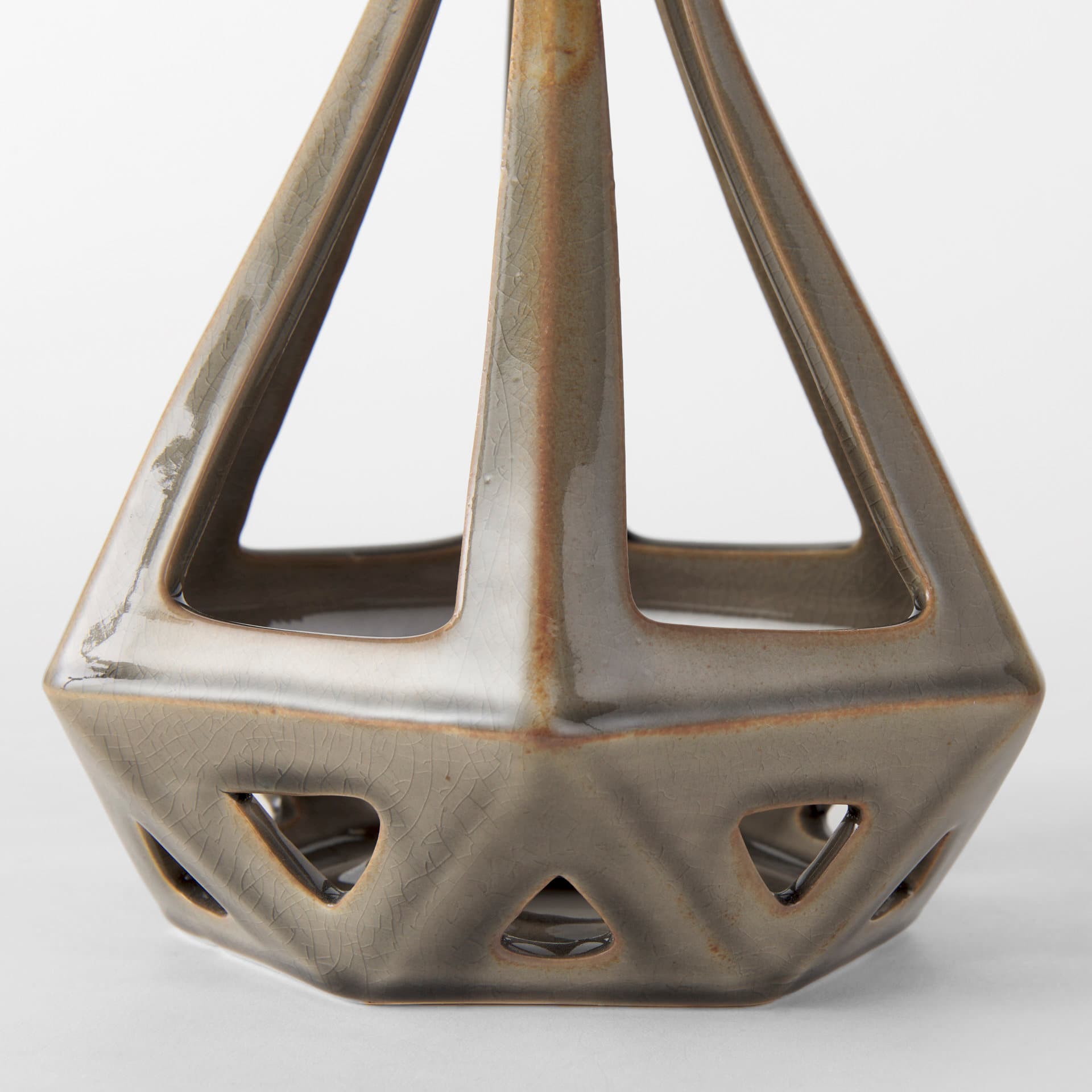Hood 7.7L x 7.7W x 9.4H Bronze Geometric Ceramic Object — product photograph