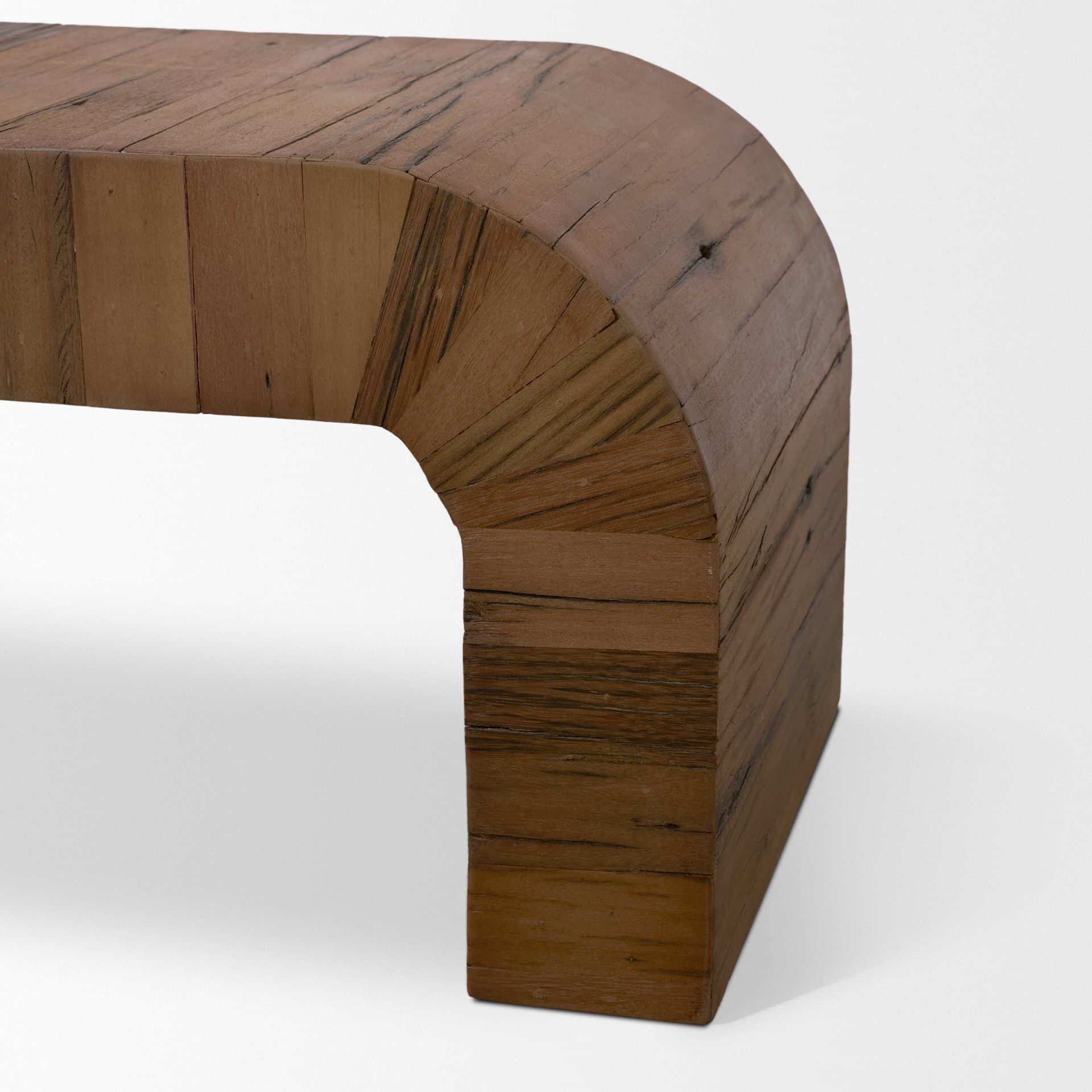 Denton Medium Brown Relcaimed Wood Bench — product photograph