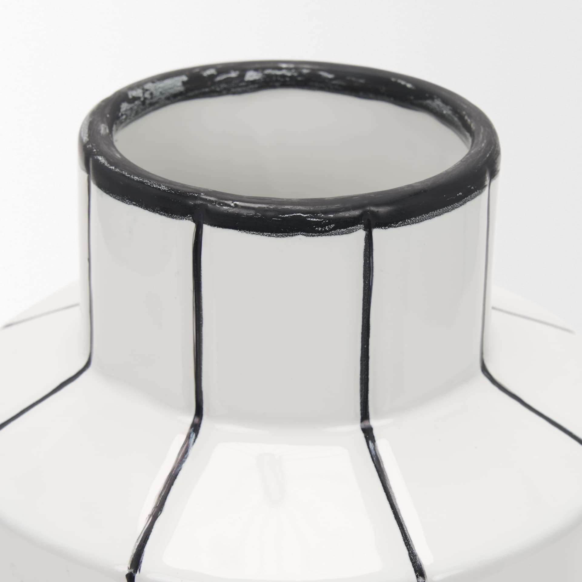Dinah Small White w/ Black Stripes Ceramic Vase — product photograph