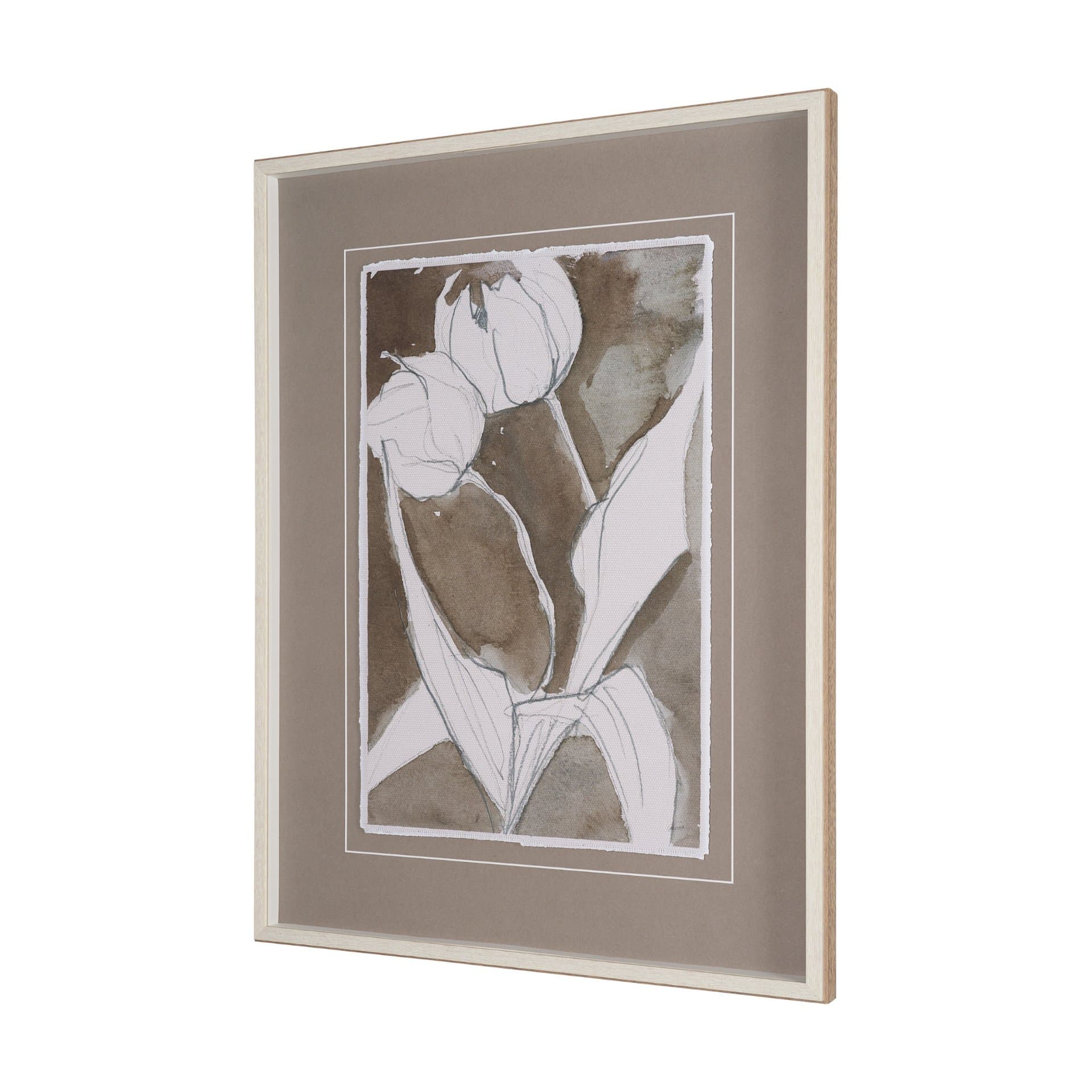 Tulip Bloom IV by Mercana Studio Hand-Embellished Framed Artwork Matted under Glass — product photograph