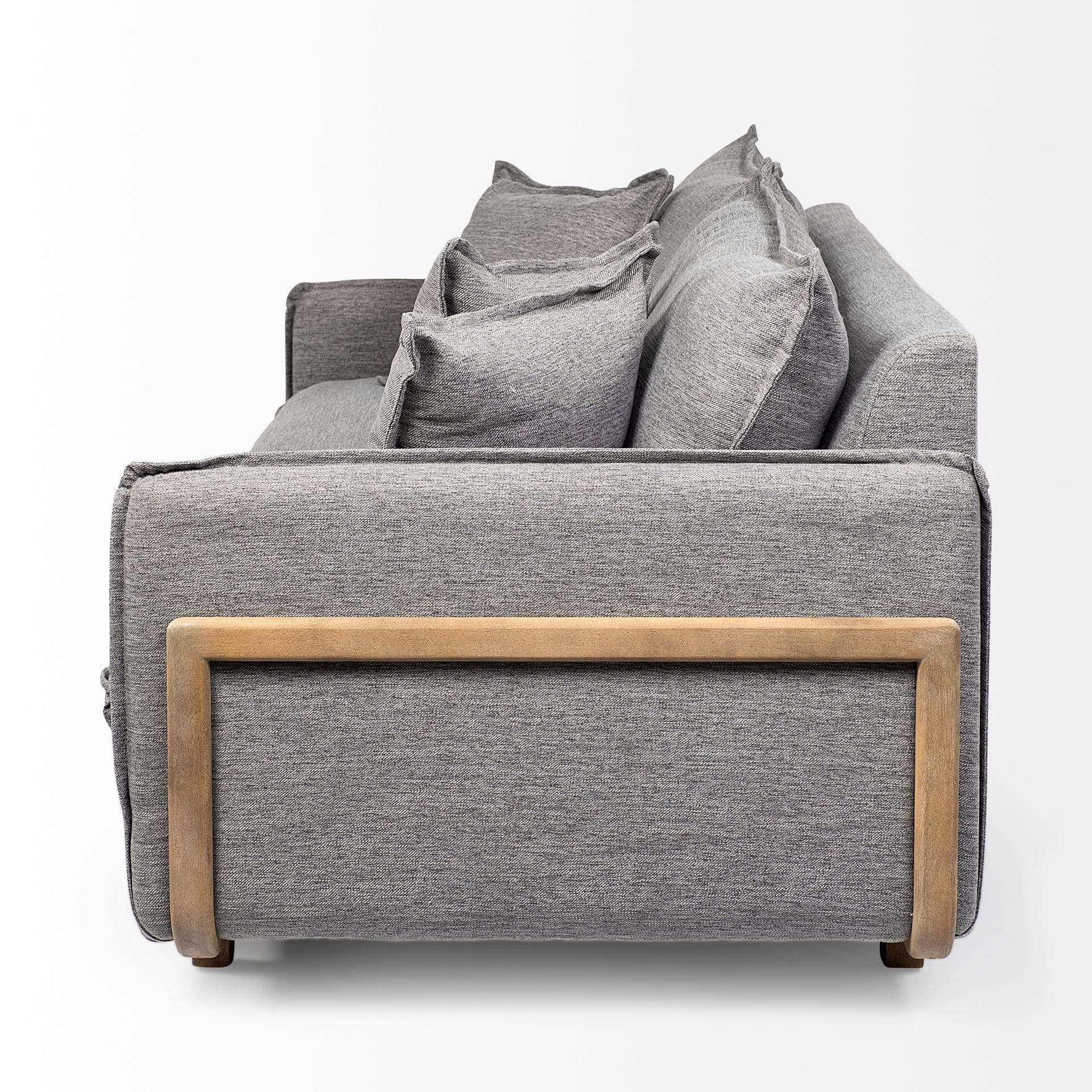 Roy I 84" Castlerock Gray Upholstered Three Seater Sofa — product photograph