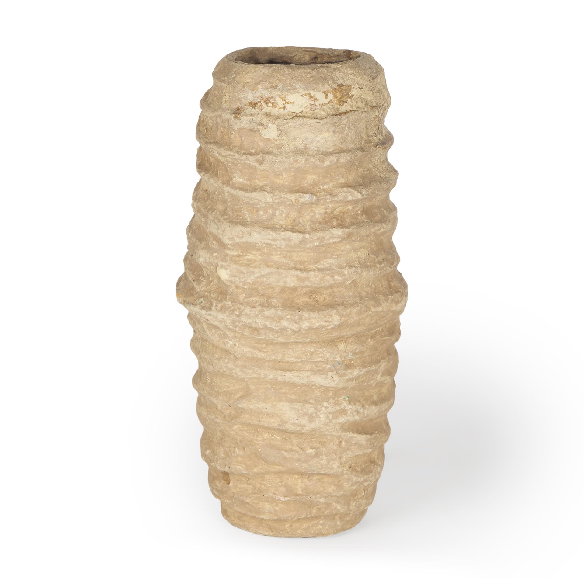 Kamli Small Beige Paper Mache Vase — product photograph