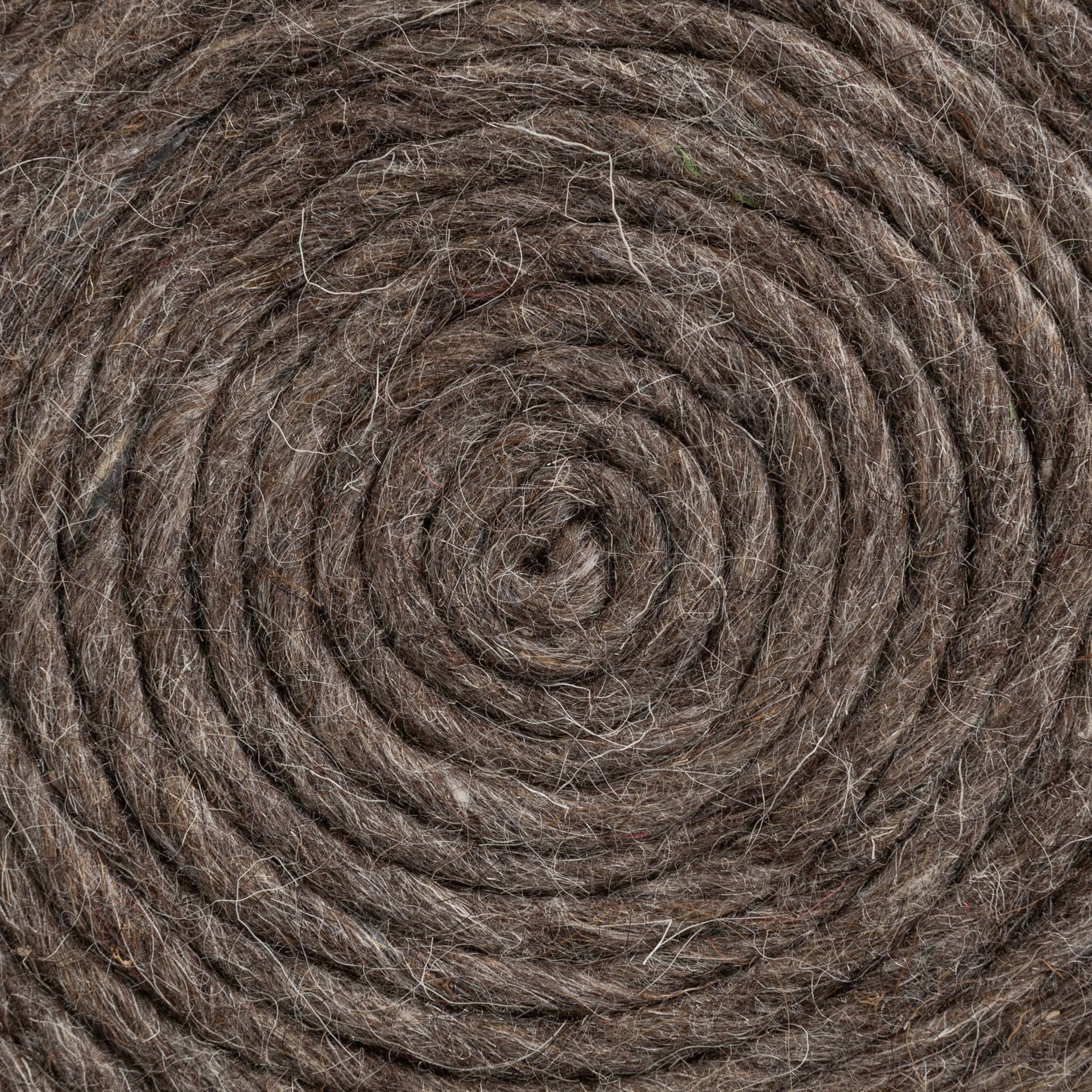 Allium Dark Brown Handwoven Wool Cylindrical Pouf — product photograph