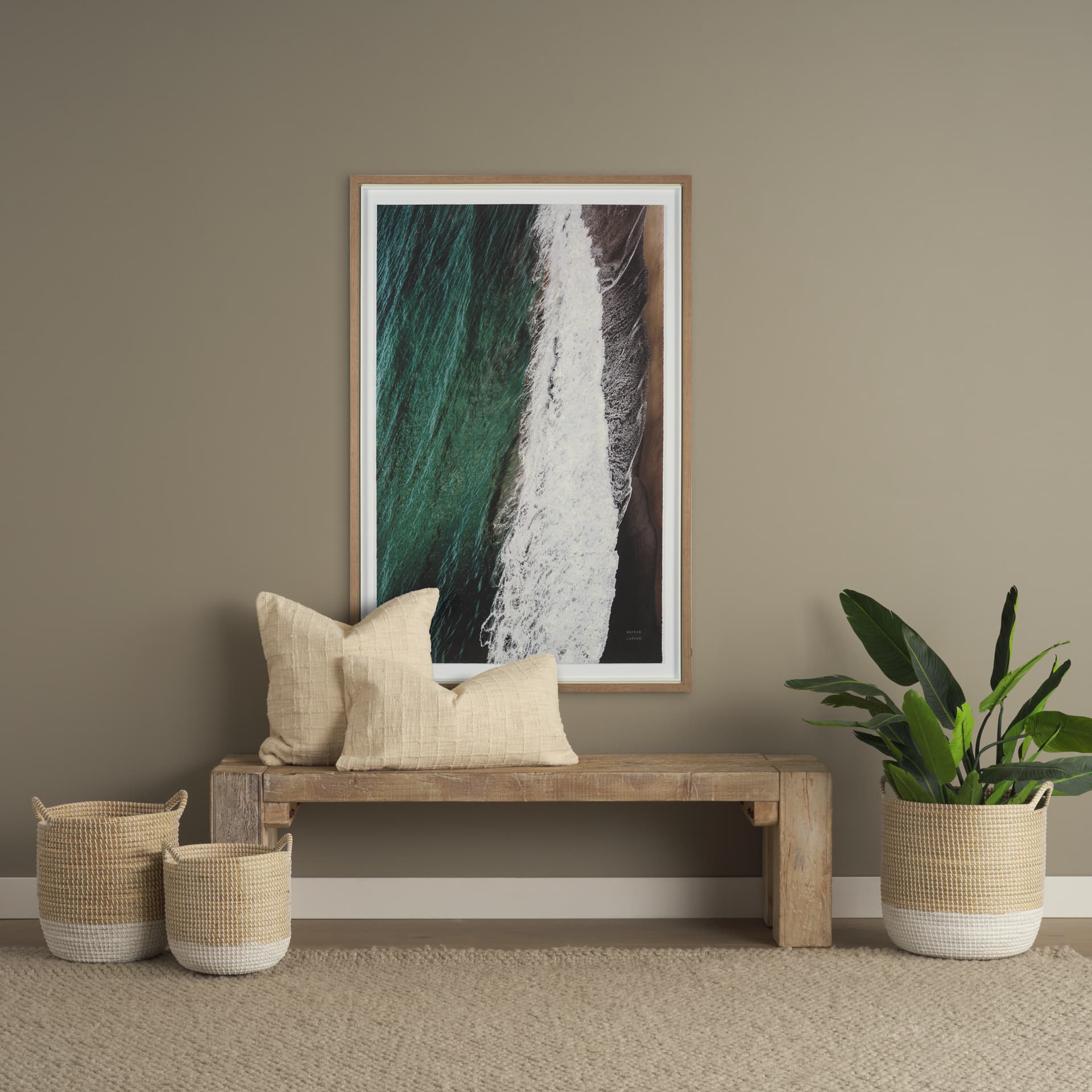 Move Gently I by Nathan Larson a Hand Embellished Framed Photo Art Print Matted under Glass — in a styled room