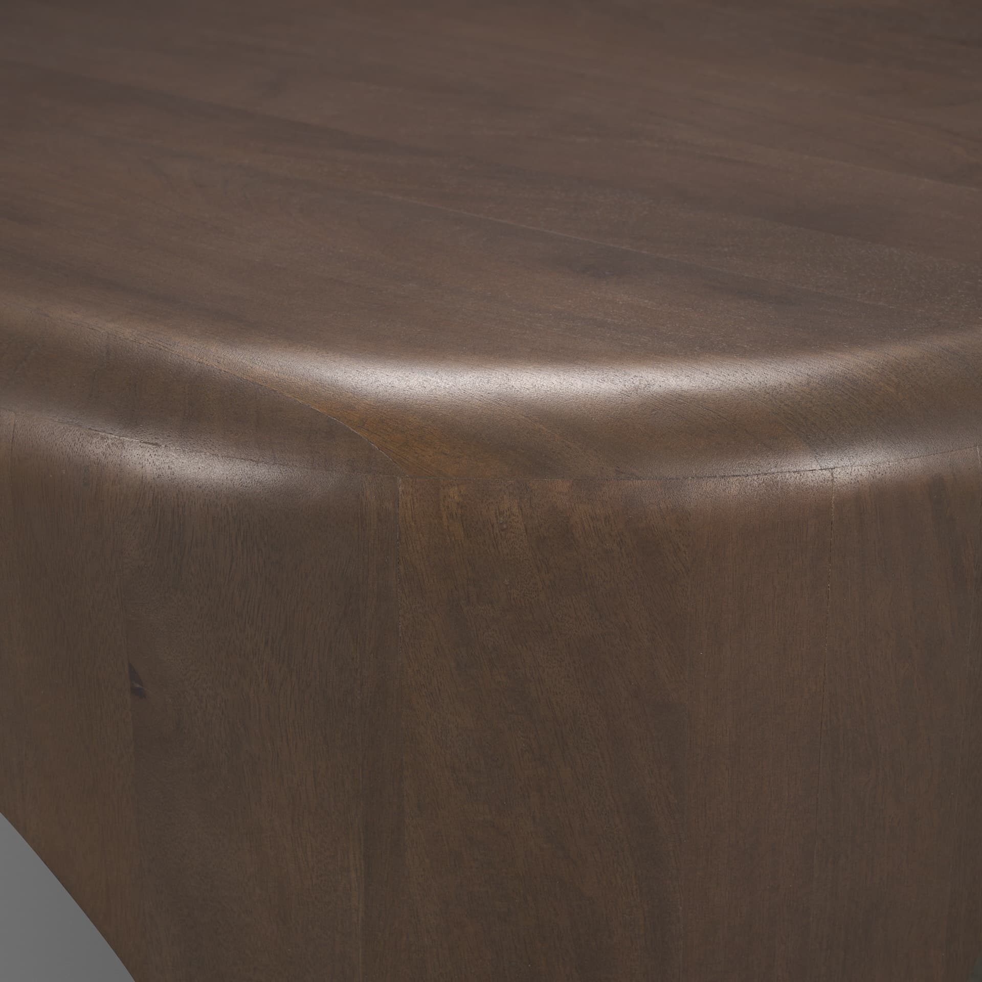 Shima Oval Dark Brown Wood w/ Arched Legs Coffee Table — product photograph