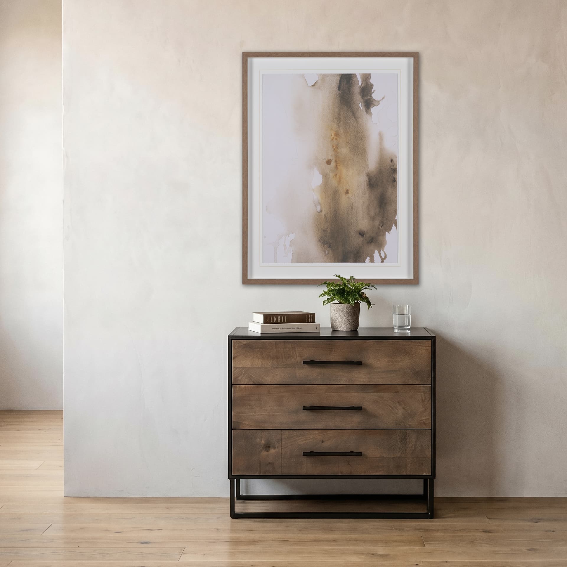 Awakening by Ira Havuka Hand-Embellished Framed Artwork Matted under Glass — in a styled room