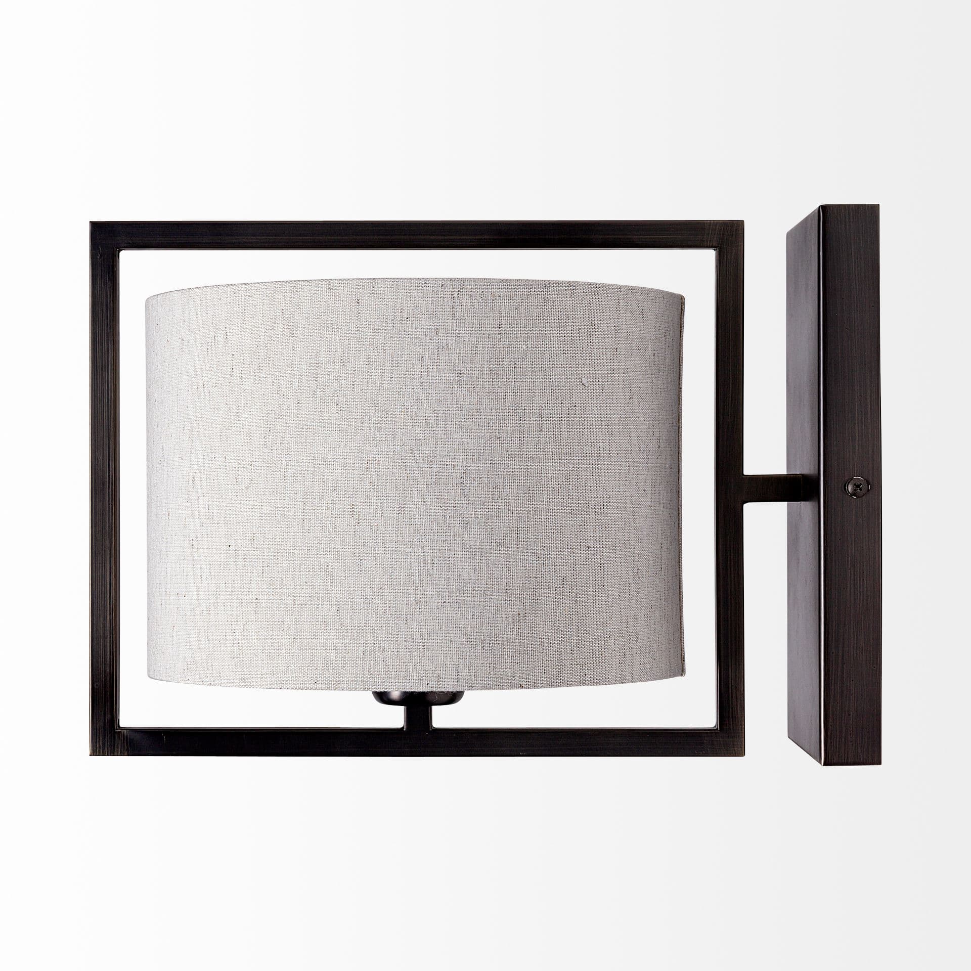 Smithe I 9x13 Black Toned Metal Cream Lampshade Wall Sconce — product photograph