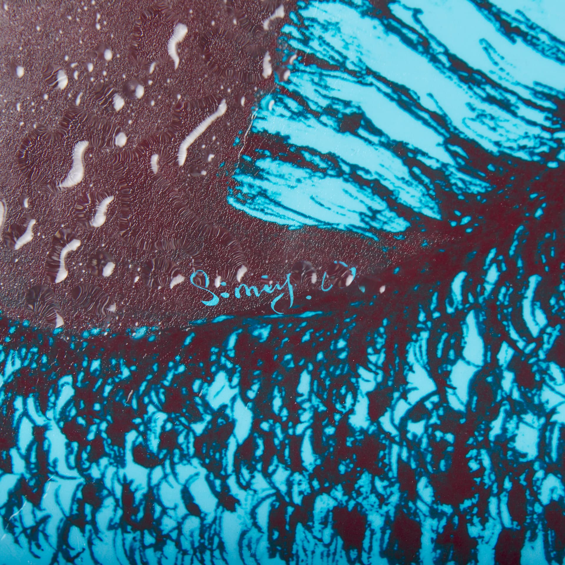 Largemouth Bass Turquoise by Mercana Studio a Hand Embellished Textured Framed Art Print — product photograph