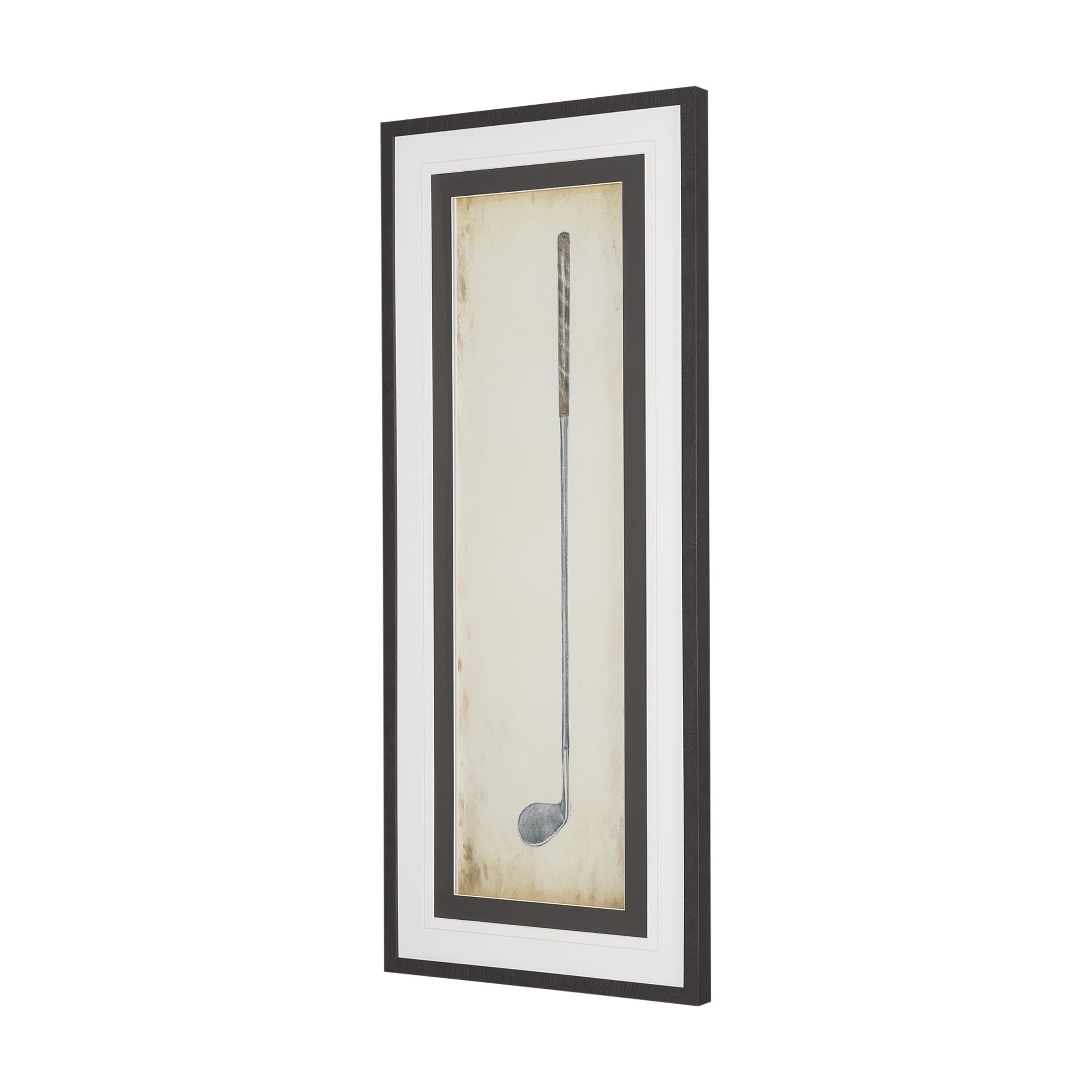 Vintage Golf Club IV by Mercana Studio Hand-Embellished Textured Framed Artwork Matted under Glass — product photograph