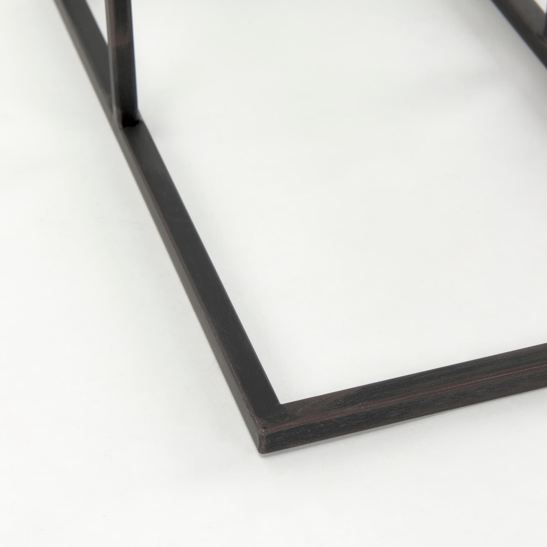 Ronin 25"H Rectangle 2-Tier Wood w/ Black Metal Accent Table — product photograph