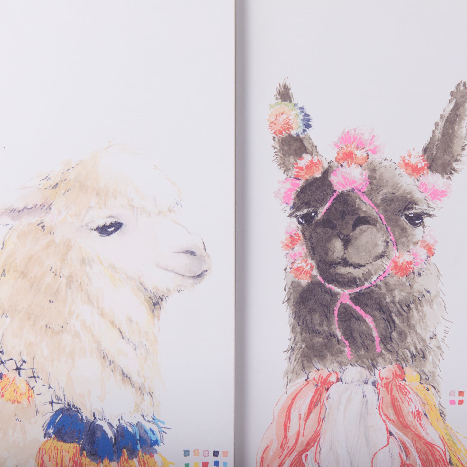 Lama Party IV by Panpan a Framed Art Print Matted under Glass — product photograph