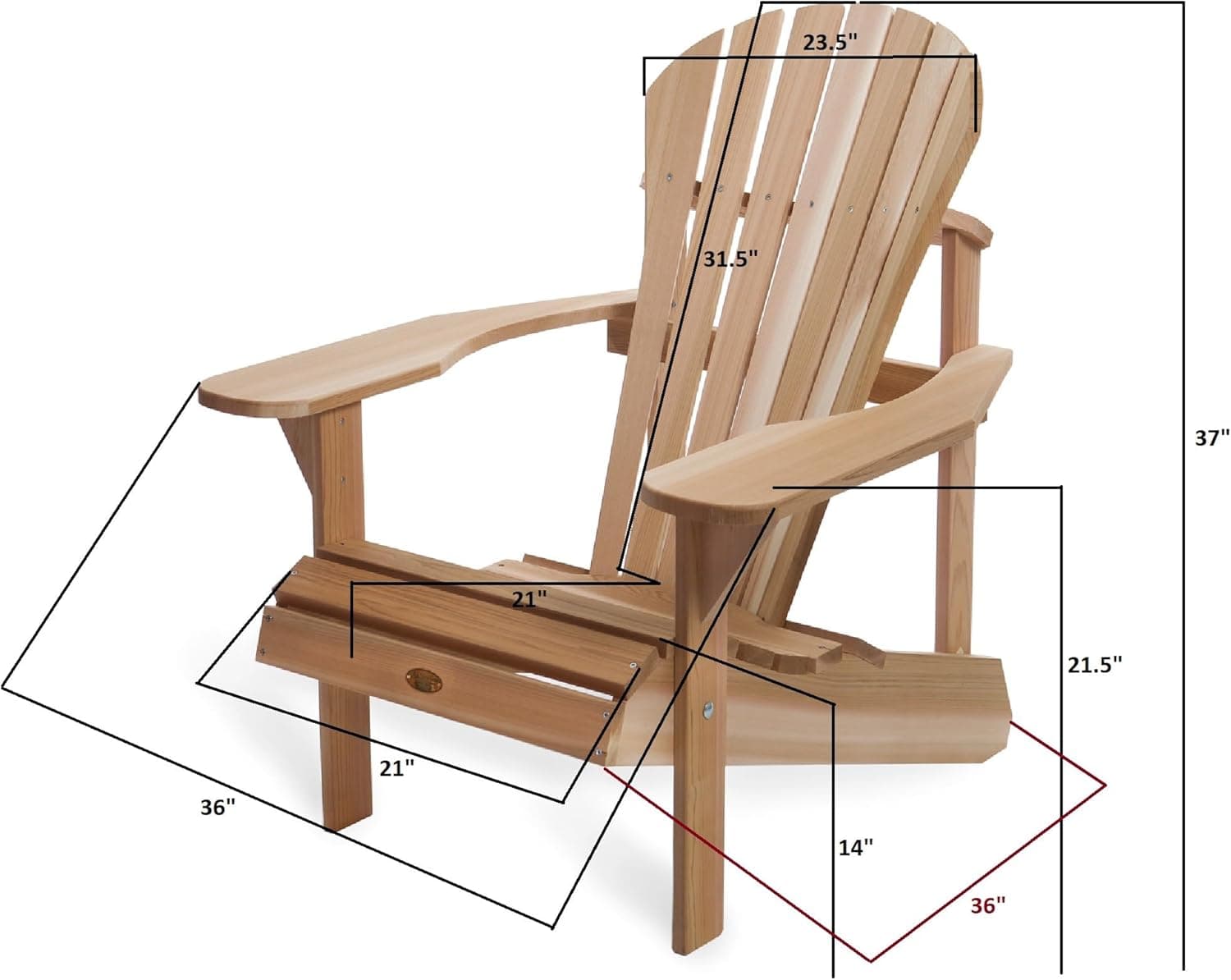 3-Piece Adirondack Cedar Chair & Table Set — product photograph