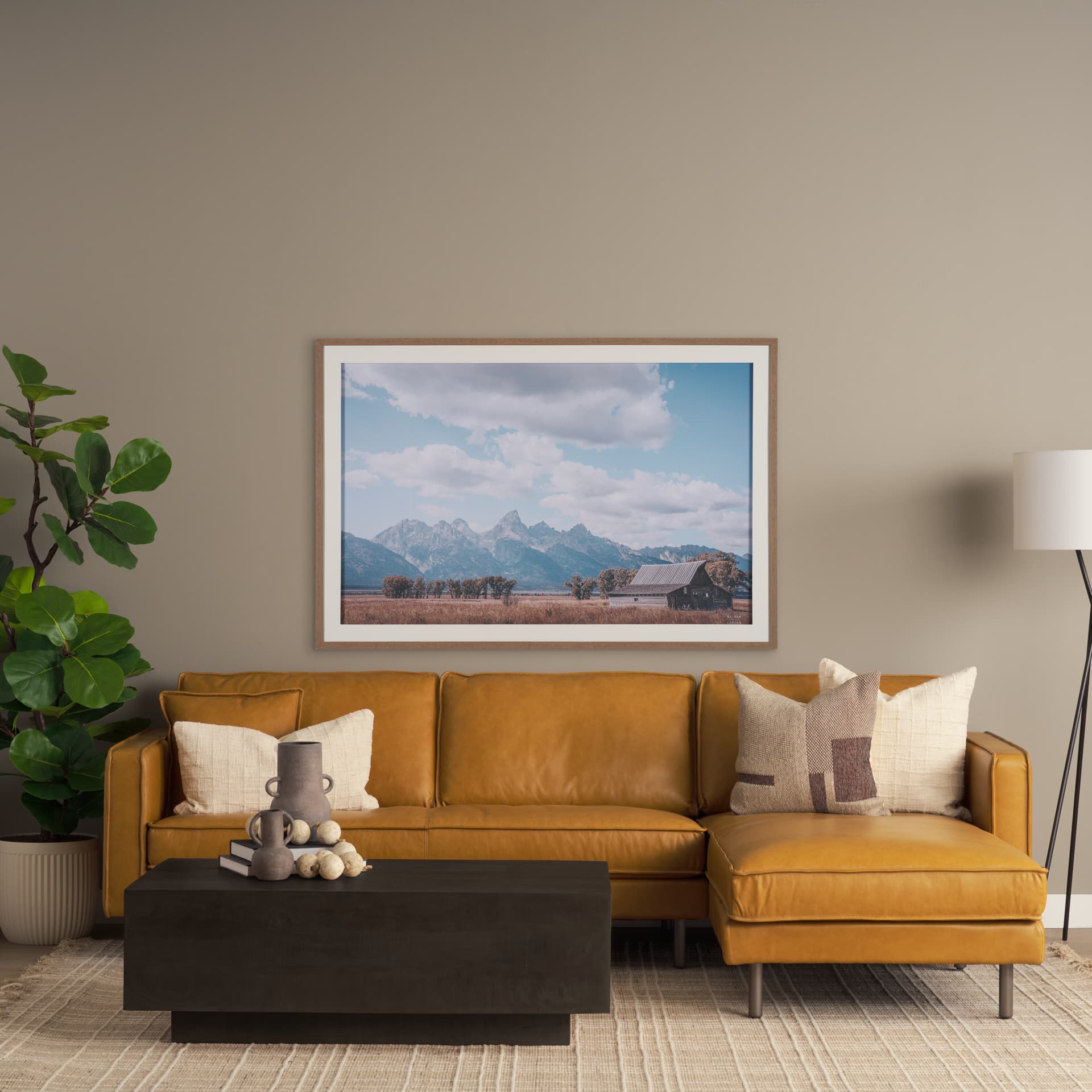 Historic Row IV by Nathan Larson a Framed Photo Art Print Matted under Glass — in a styled room