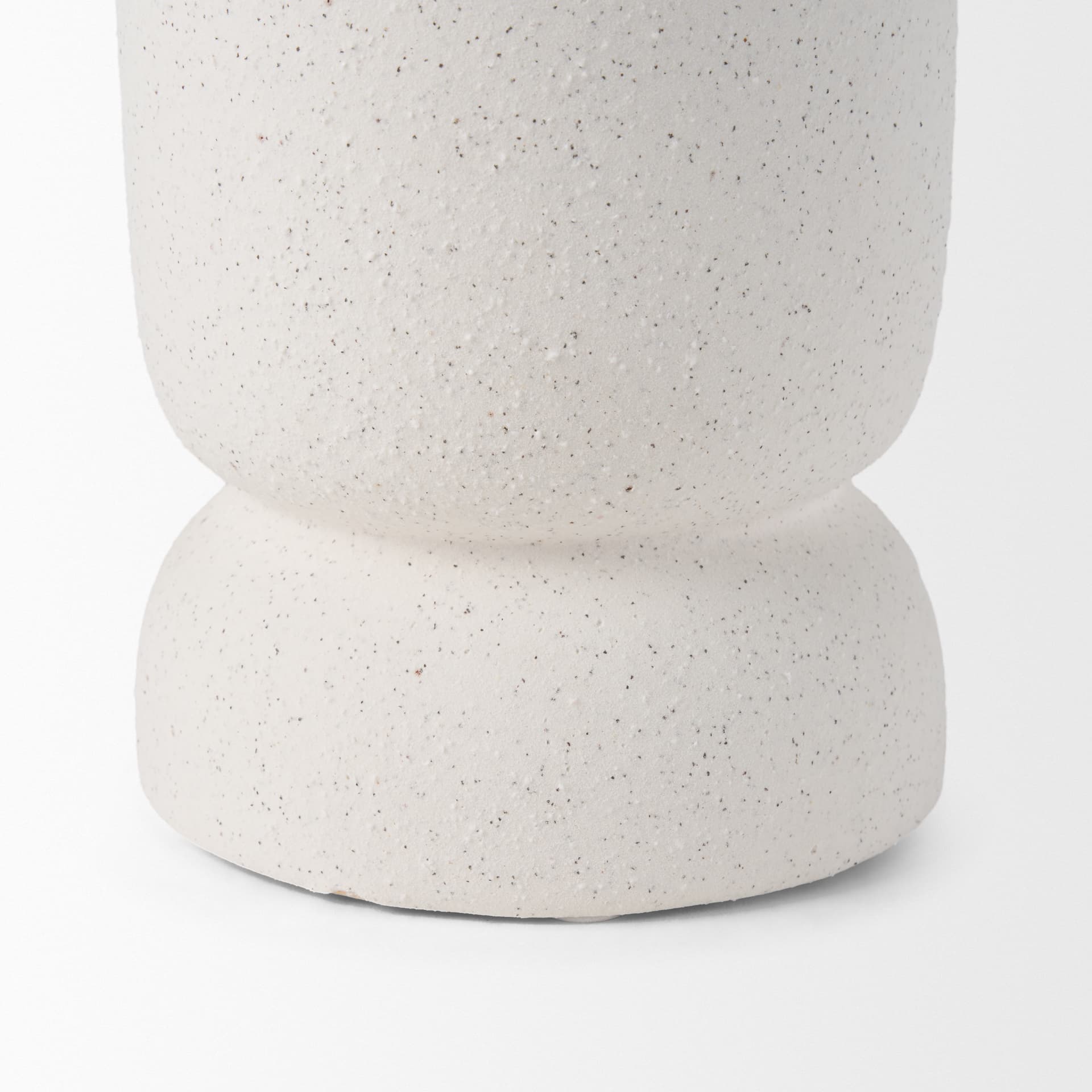 Dylan Tall Textured Off White w/ Handles Ceramic Vase — product photograph