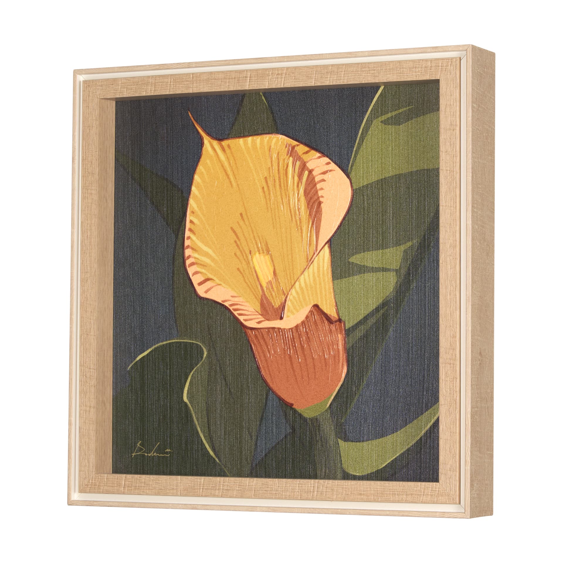 Flower Portrait VIII (CALLA LILY) by Mercana Studio a Hand Embellished Textured Framed Art Print — product photograph