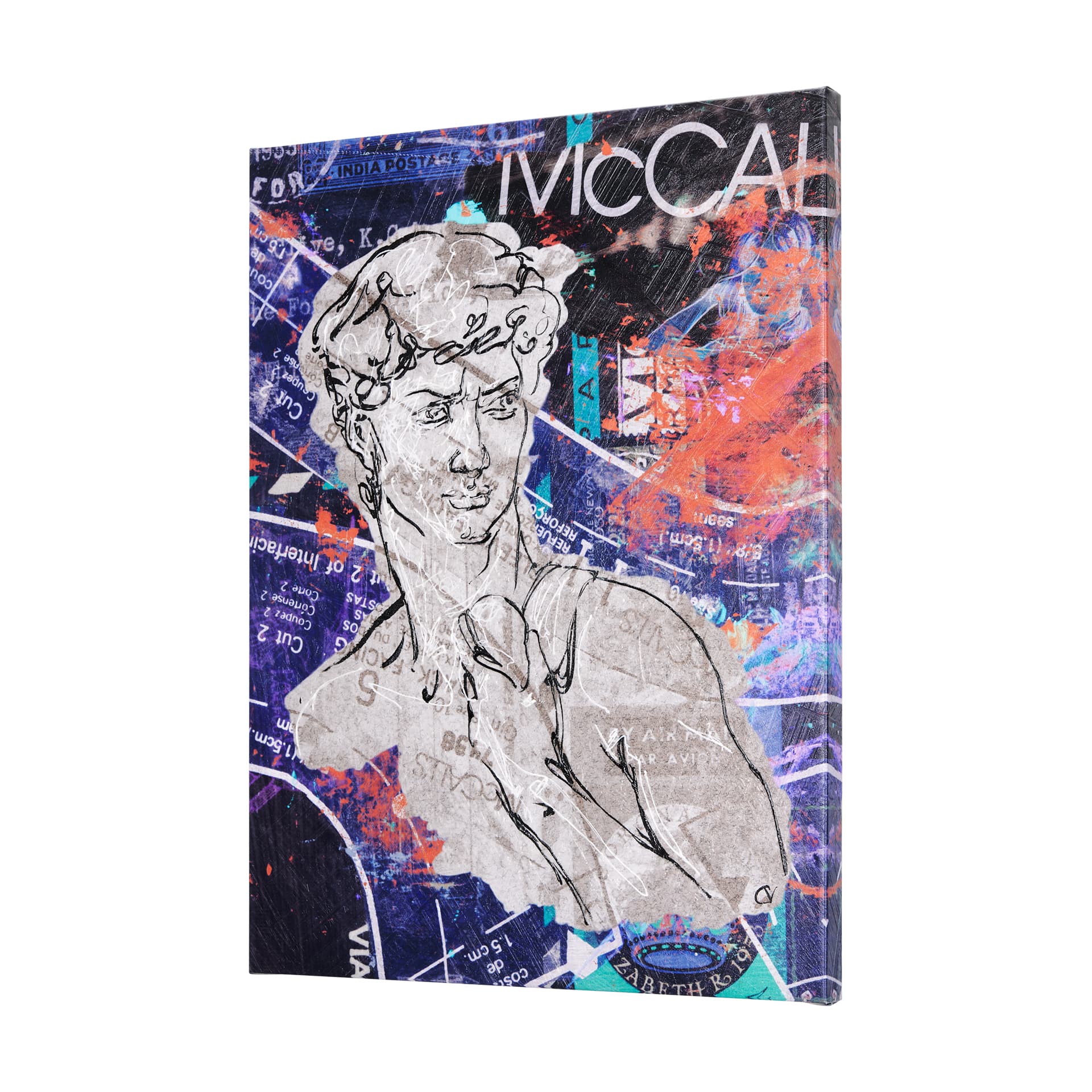 Graffiti sculpture III by Mercana Studio a Hand Embellished Textured Canvas — product photograph