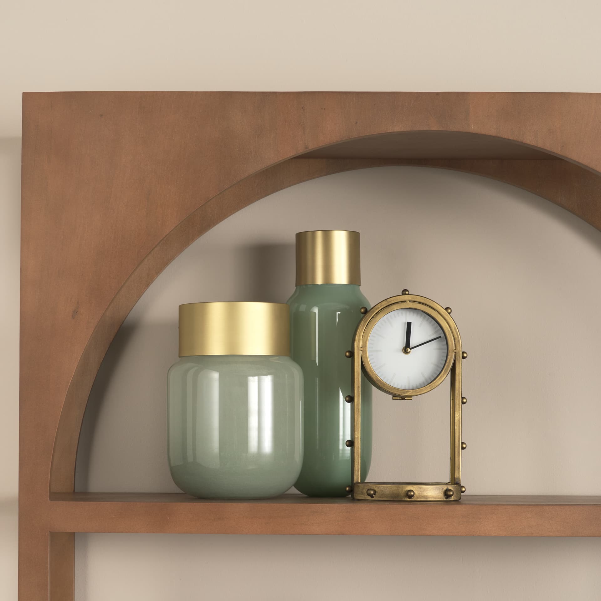 Marian 7.5L x 5.7W x 13.0H Gold Studded Table Clock — product photograph