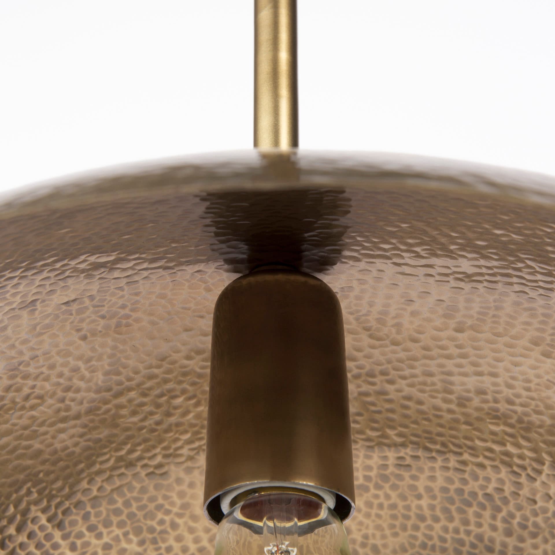 Garnet 13L x 13W Gold Hammered Metal Pendant Light — product photograph