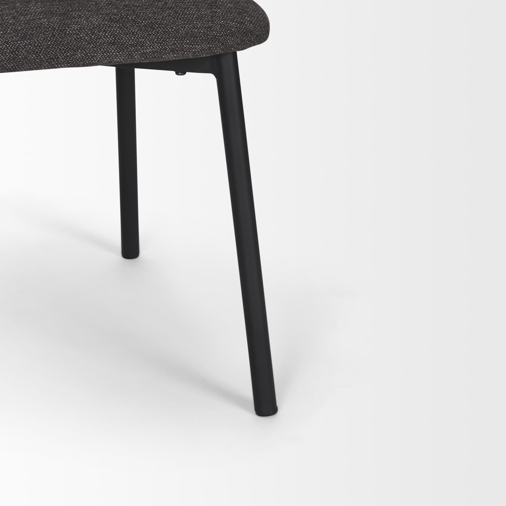 Shannon Contoured Back Dining Side Chair | Gray Fabric w/ Metal — product photograph